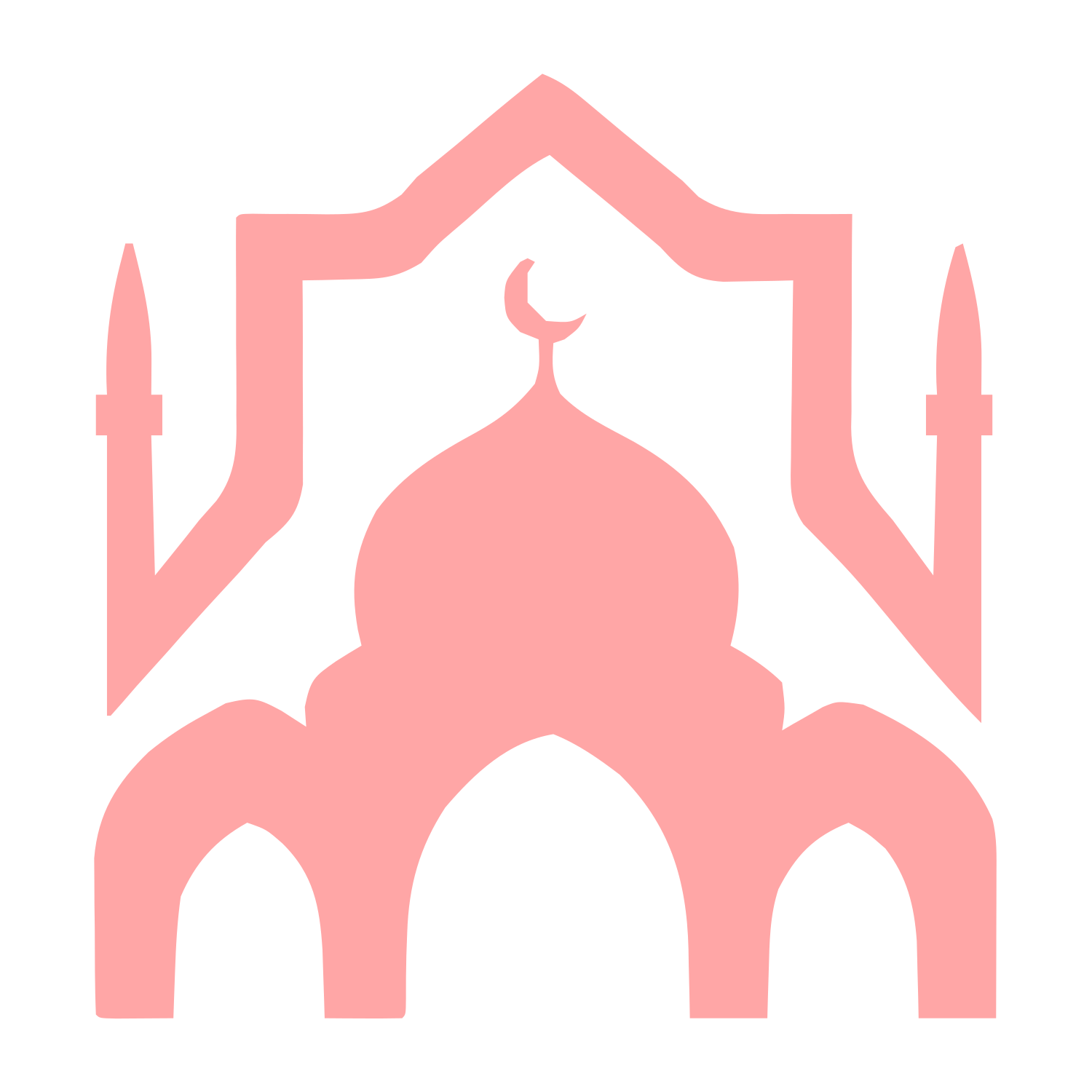 Mosque Silhouette Arch Logo #ffa6a6
