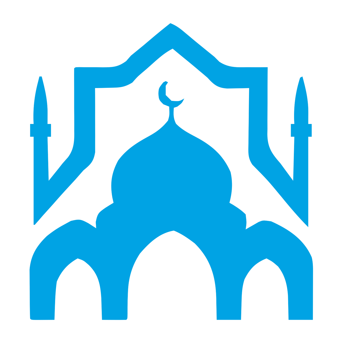 Mosque Silhouette Arch Logo #00a3e4