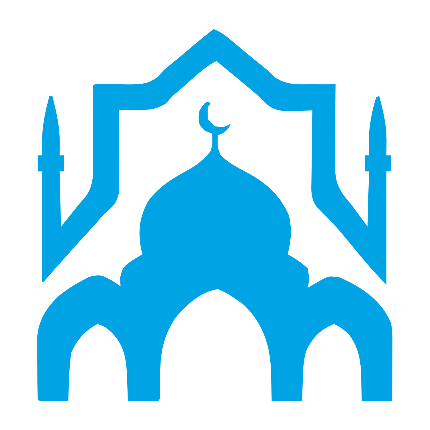Mosque Silhouette Arch Logo #00a3e4