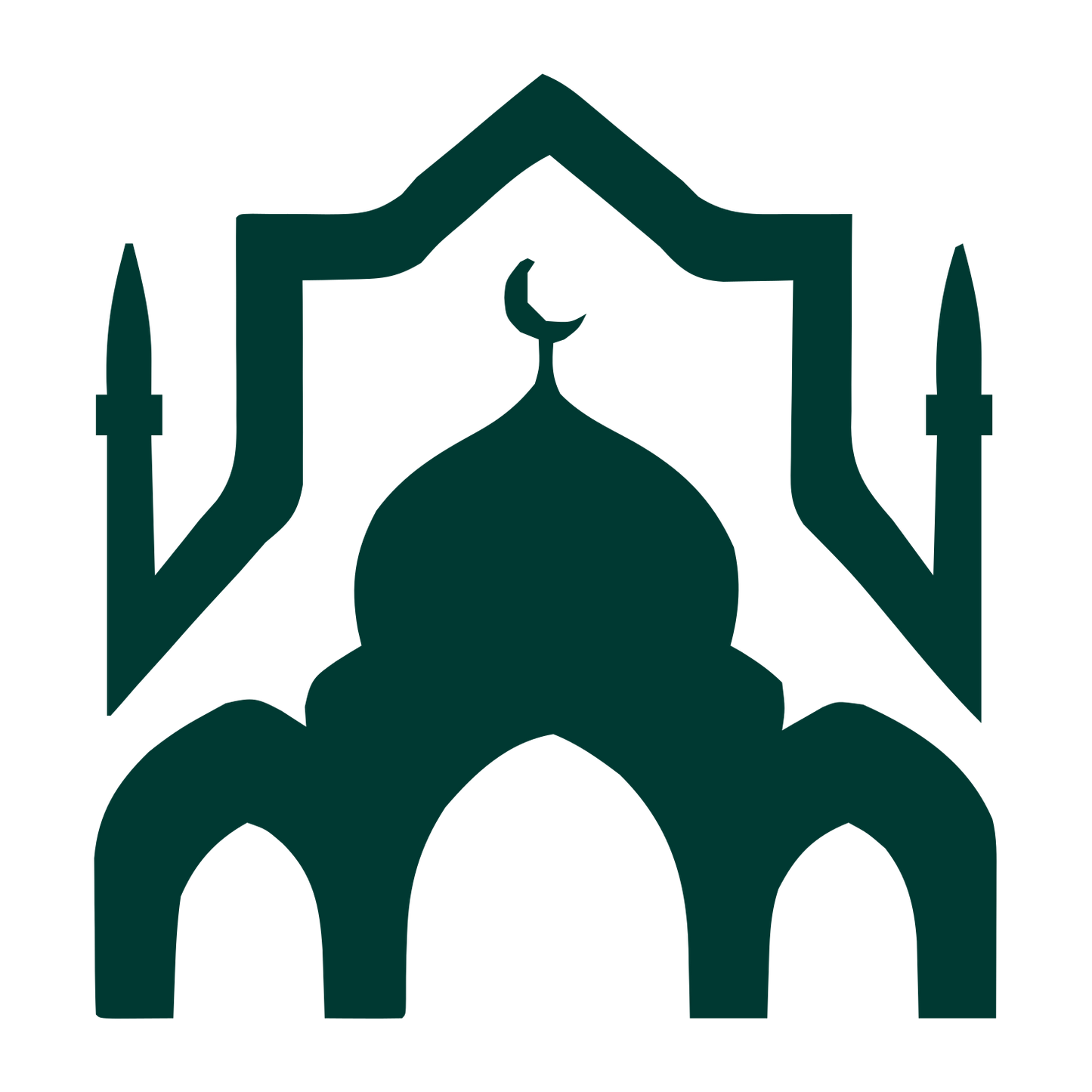 Mosque Silhouette Arch Logo #003932