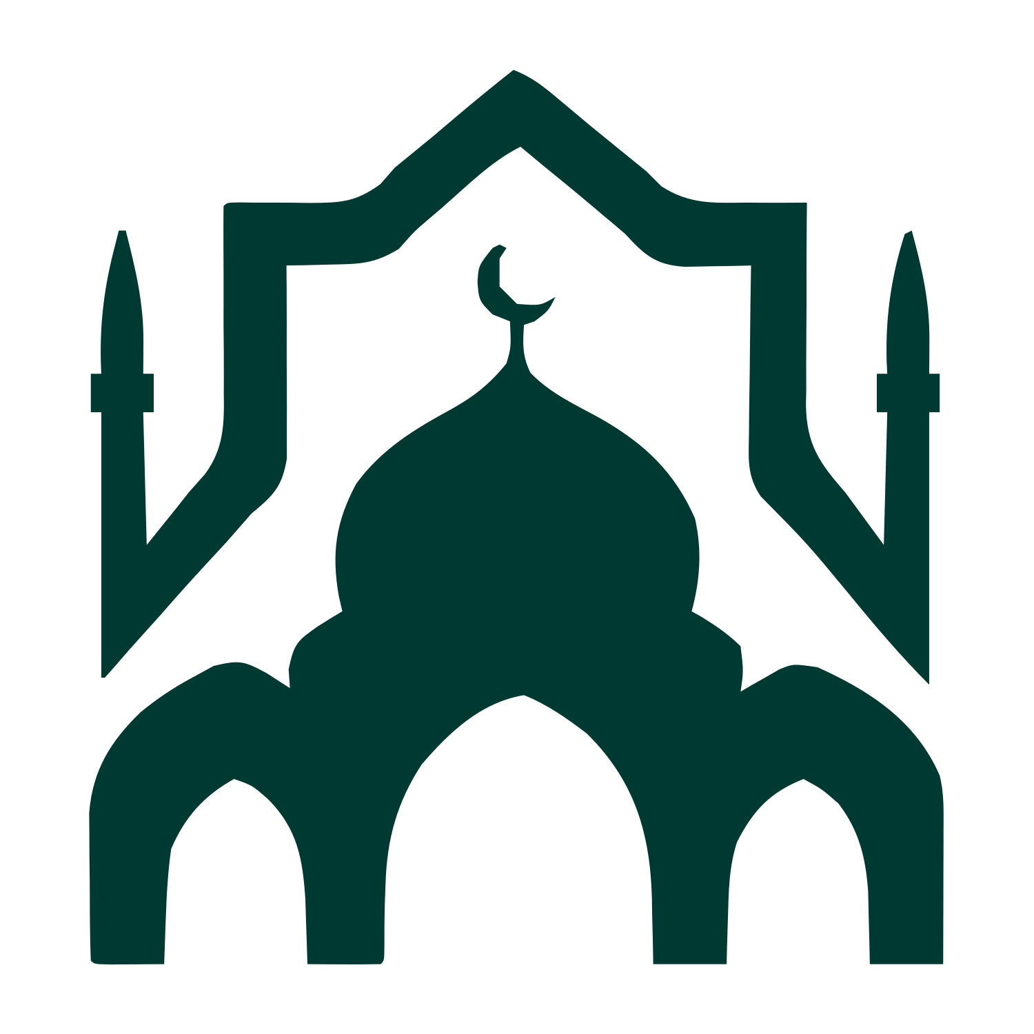 Mosque Silhouette Arch Logo #003932