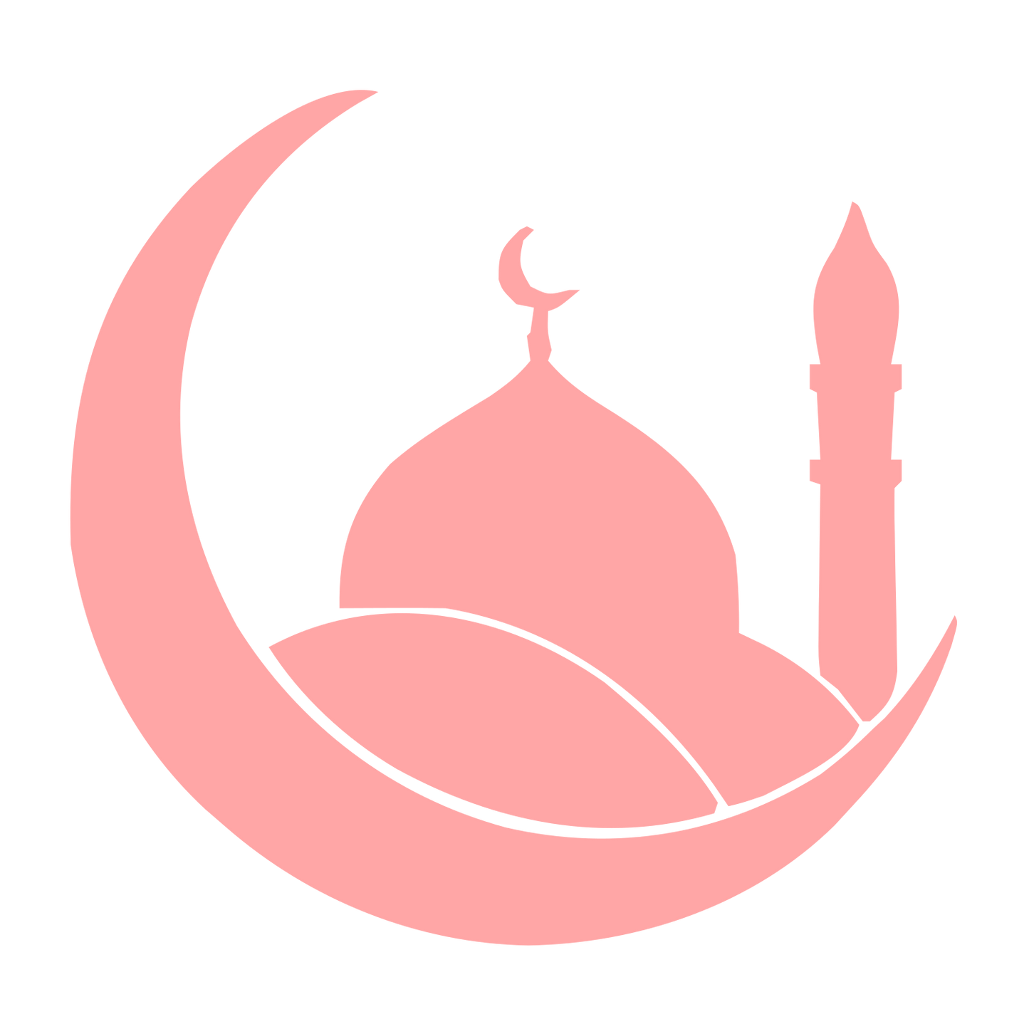 Crescent Mosque Dome Logo #ffa6a6