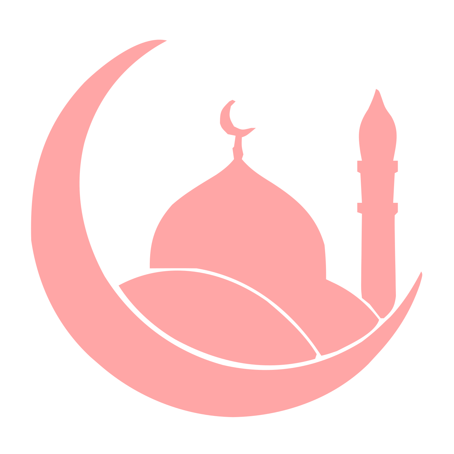 Crescent Mosque Dome Logo #ffa6a6