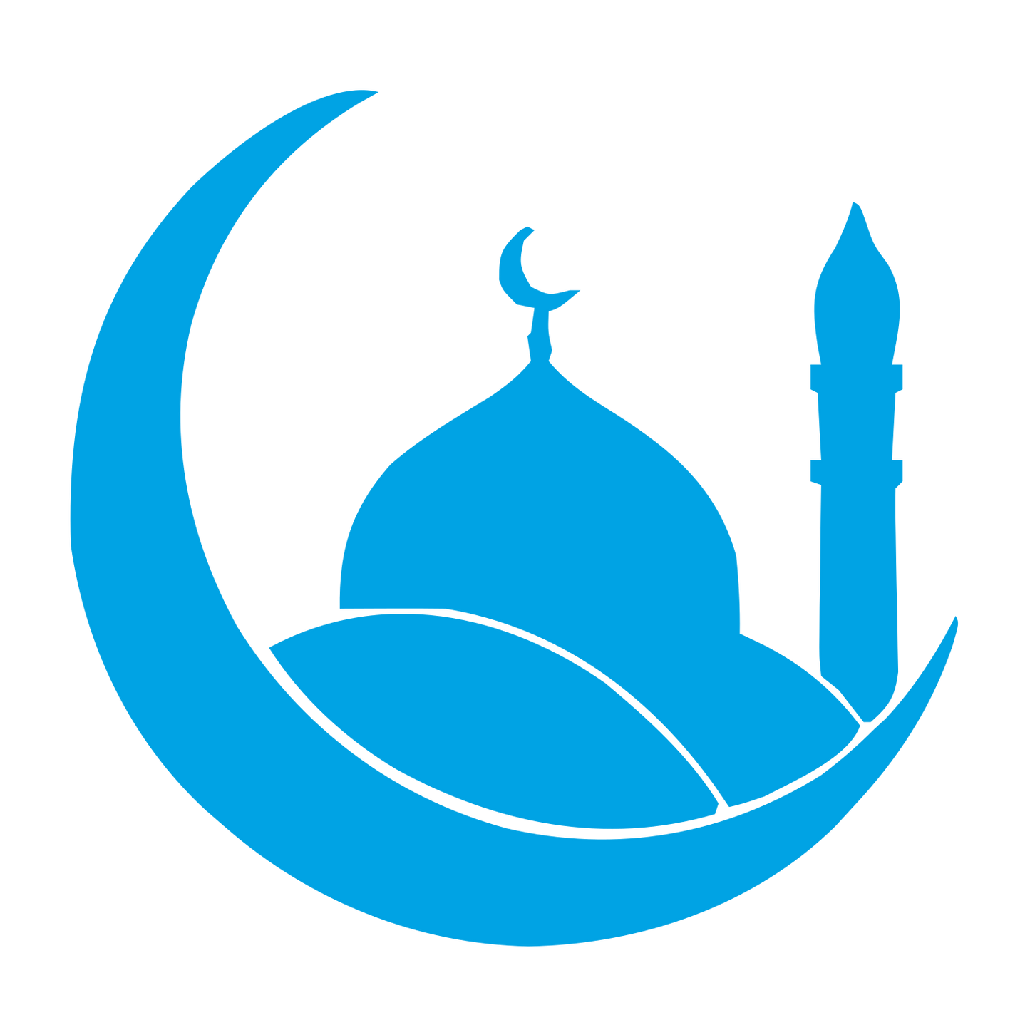 Crescent Mosque Dome Logo #00a3e4