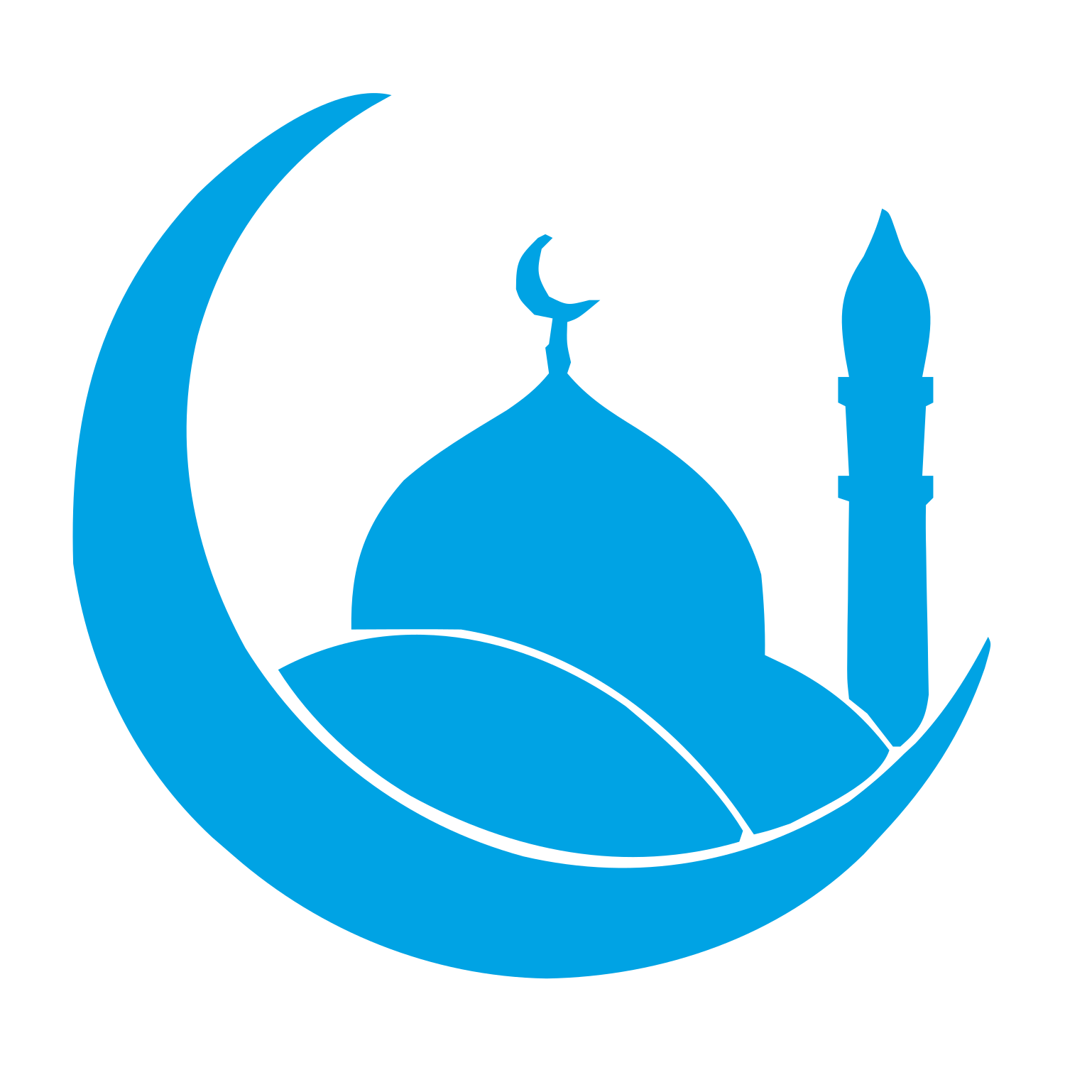 Crescent Mosque Dome Logo #00a3e4