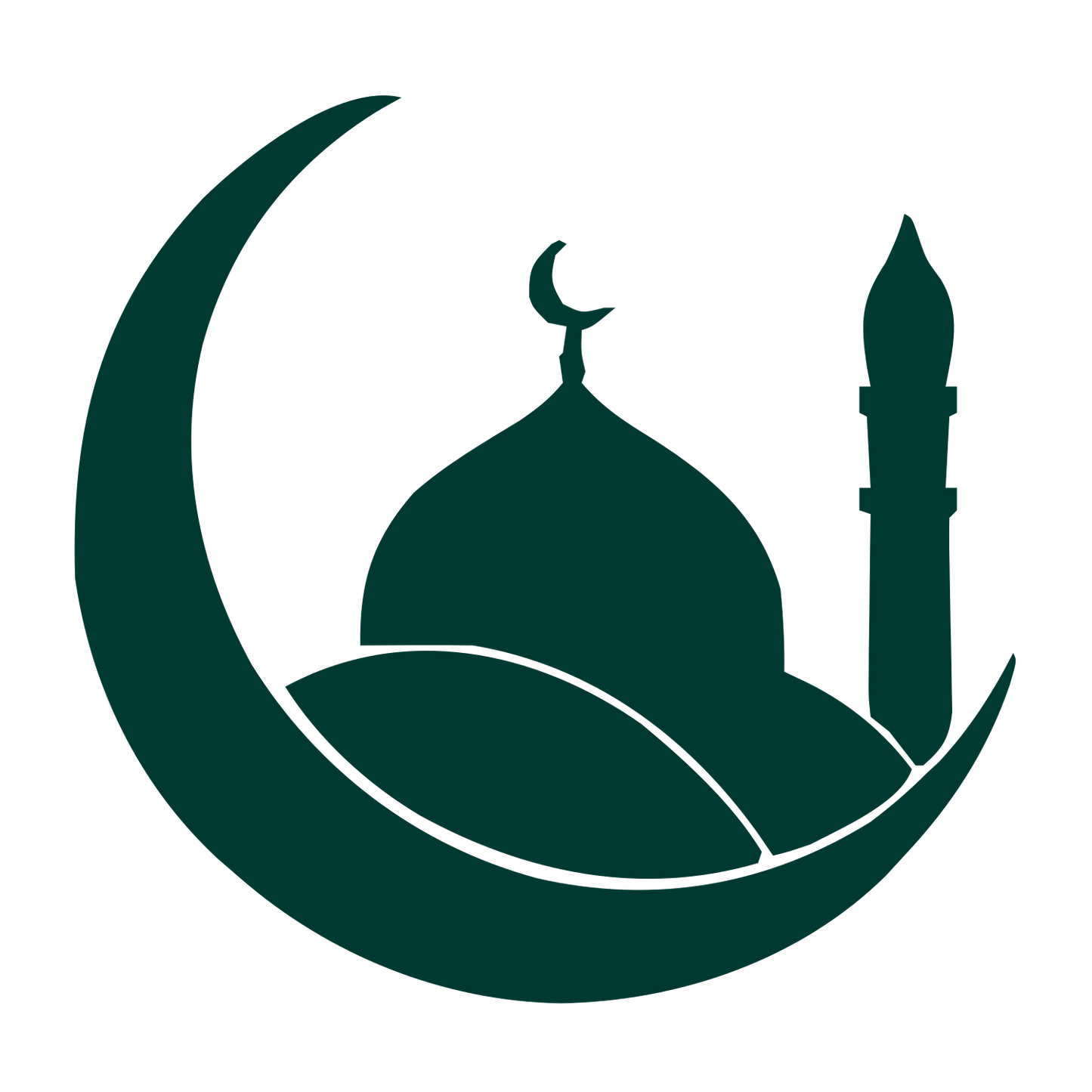 Crescent Mosque Dome Logo #003932