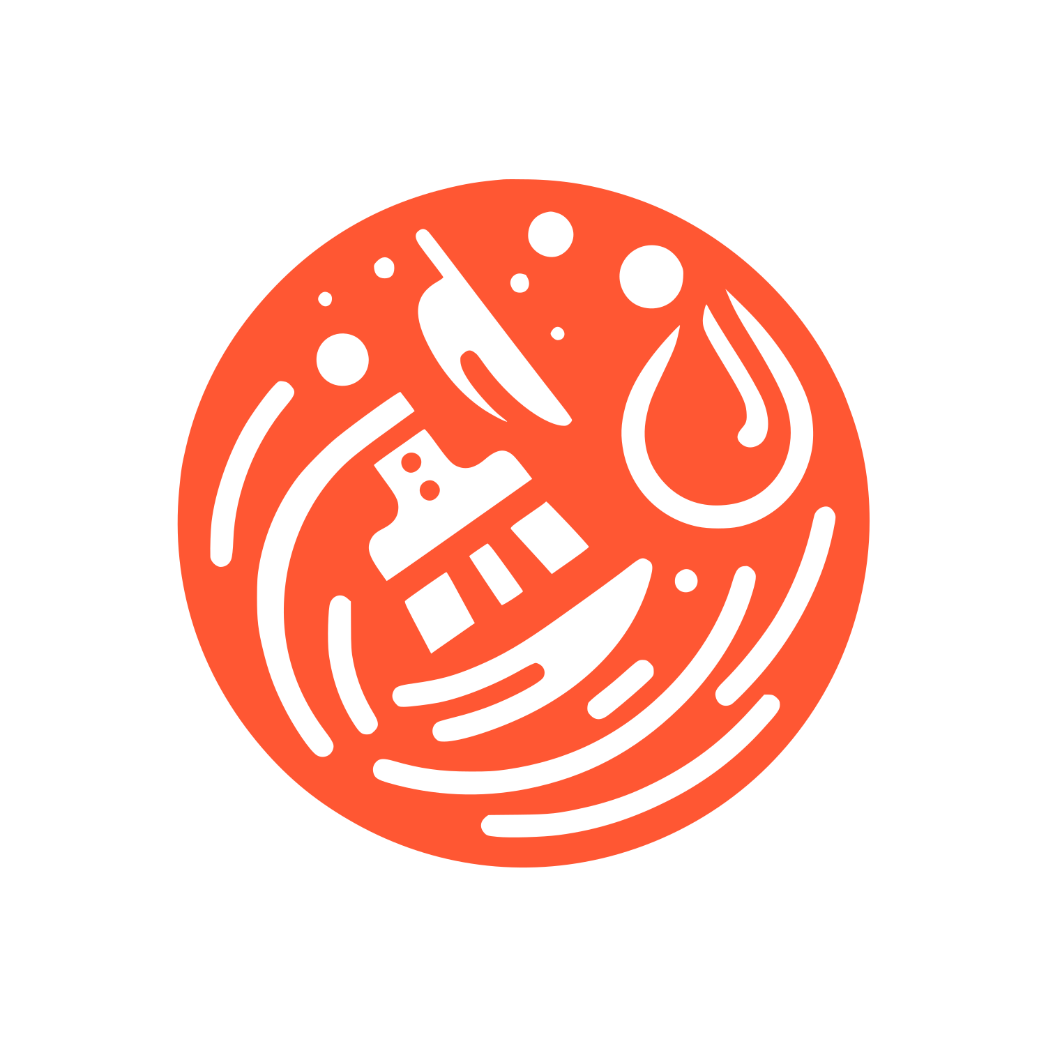 Spacecraft Circular Logo #FF5733