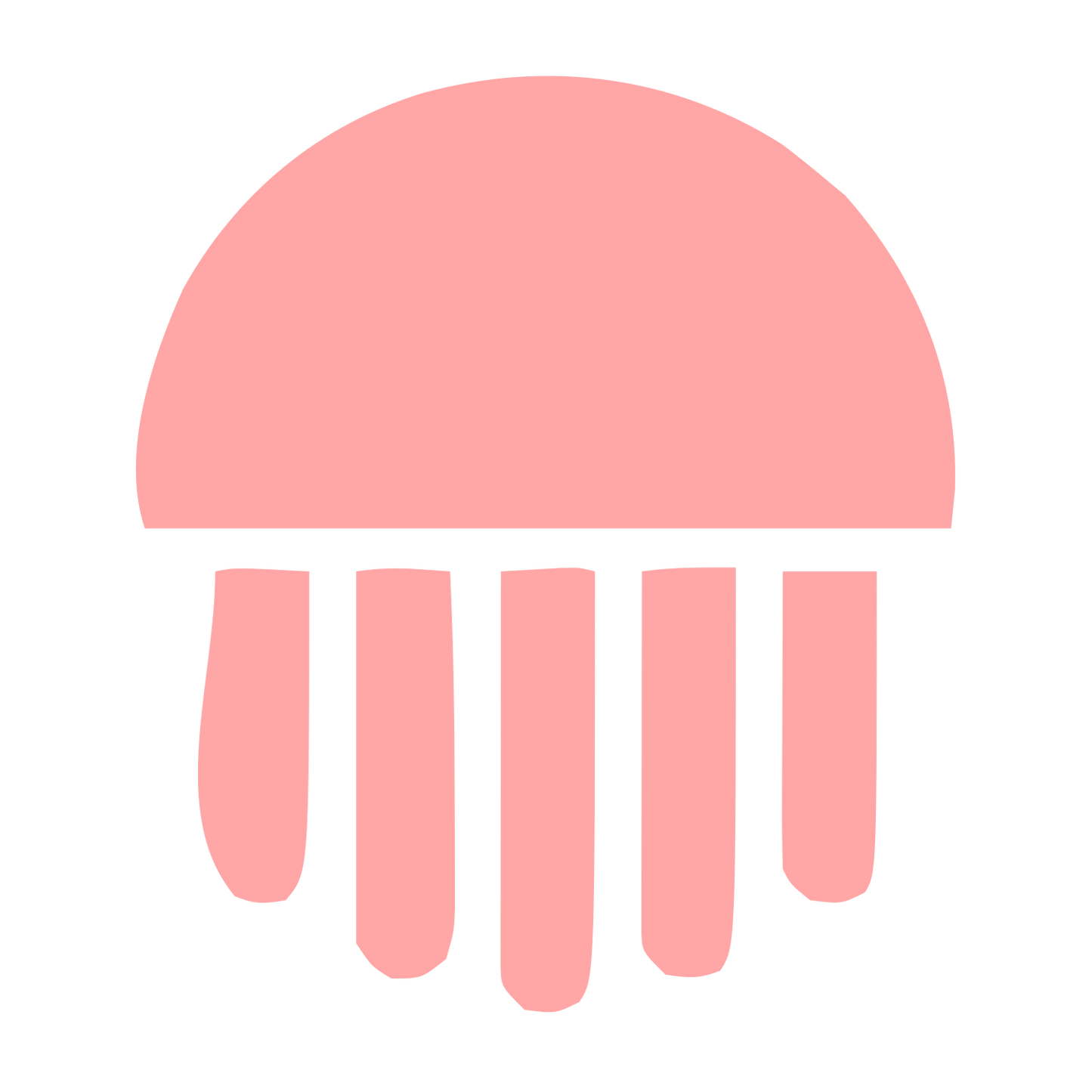 Jellyfish Bold Silhouette Logo #ffa6a6