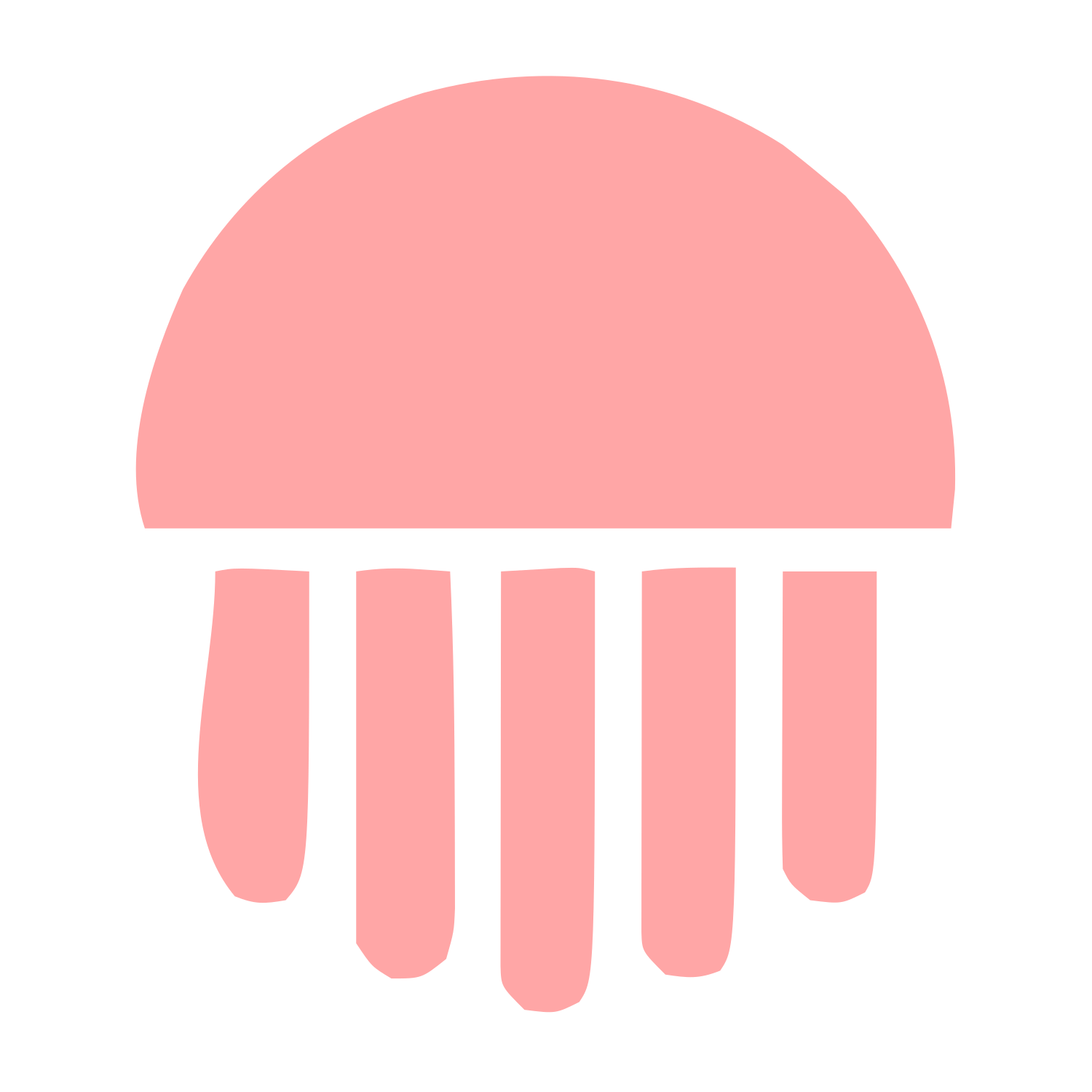 Jellyfish Bold Silhouette Logo #ffa6a6