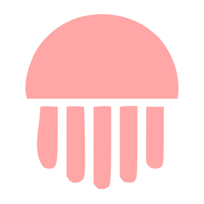 Jellyfish Bold Silhouette Logo #ffa6a6