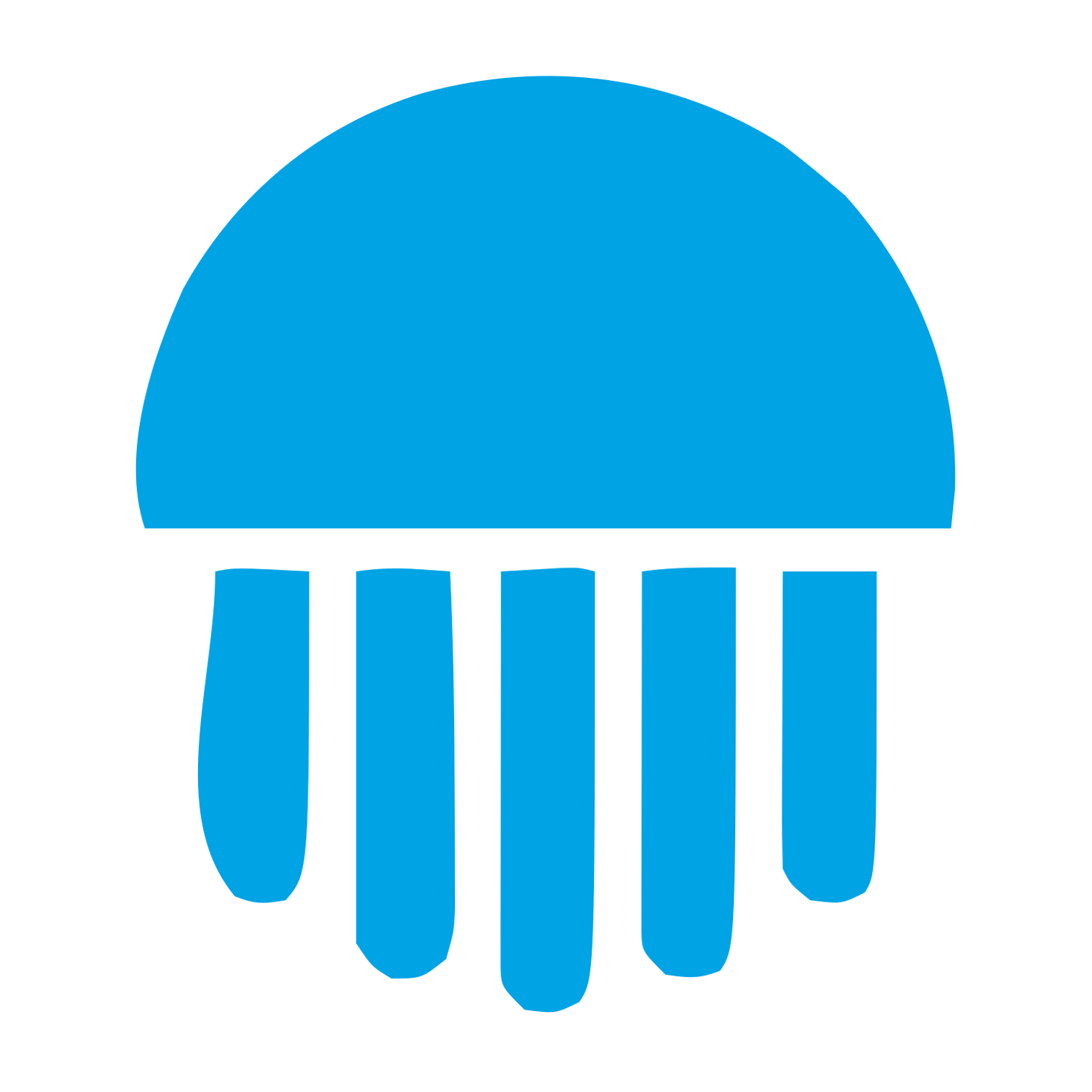 Jellyfish Bold Silhouette Logo #00a3e4