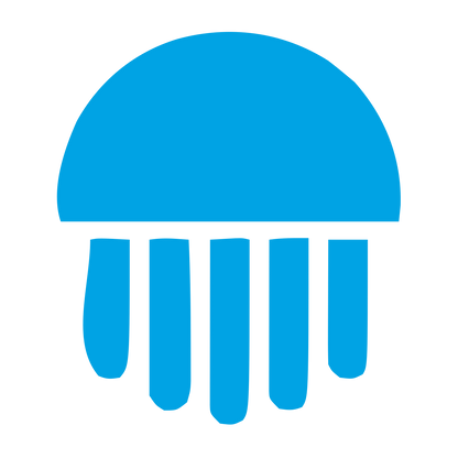 Jellyfish Bold Silhouette Logo #00a3e4