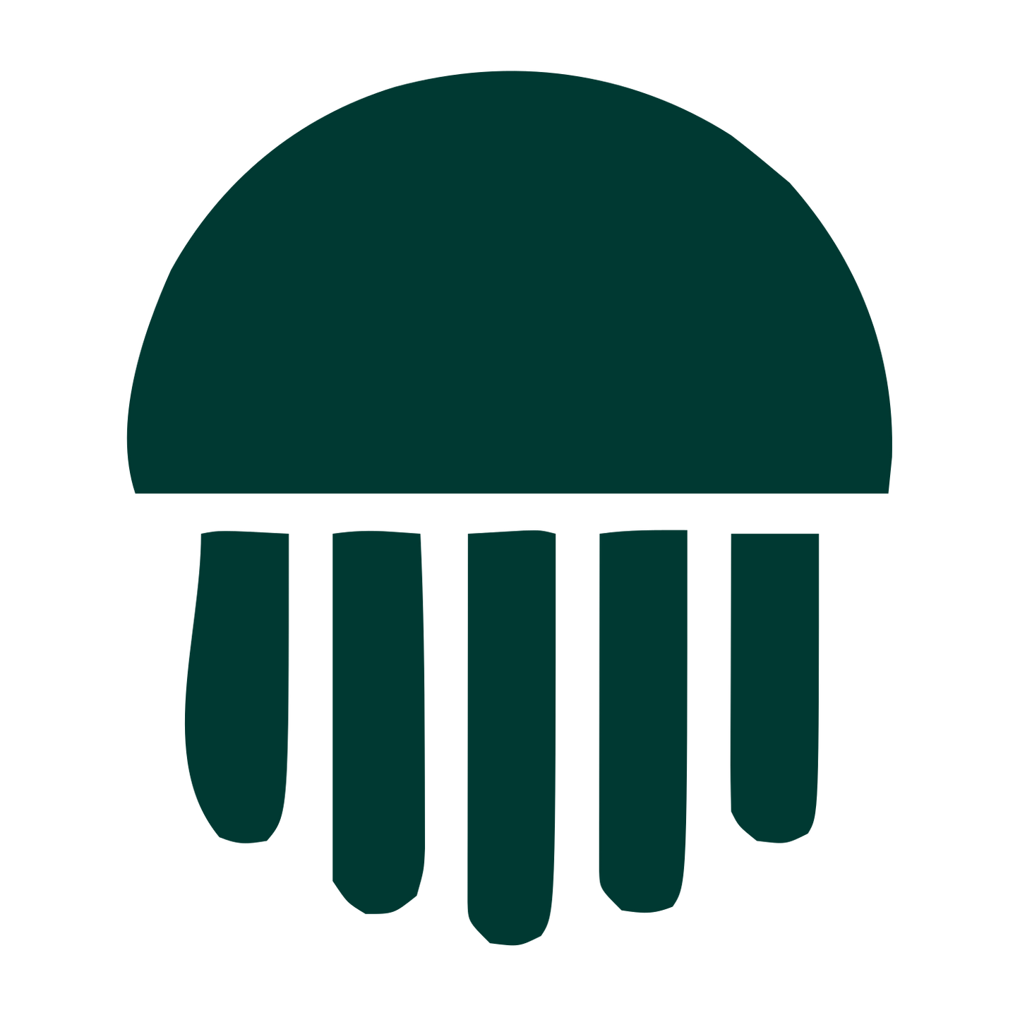 Jellyfish Bold Silhouette Logo #003932