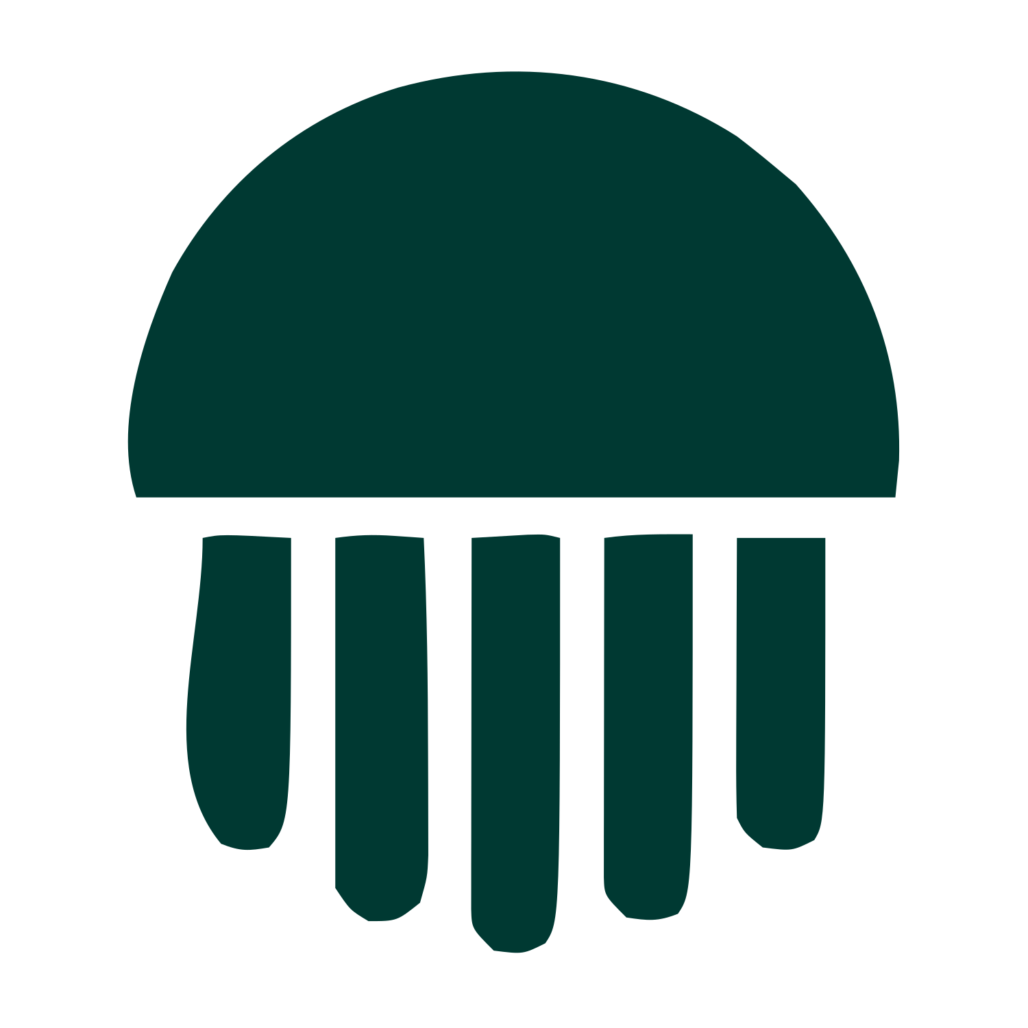 Jellyfish Bold Silhouette Logo #003932