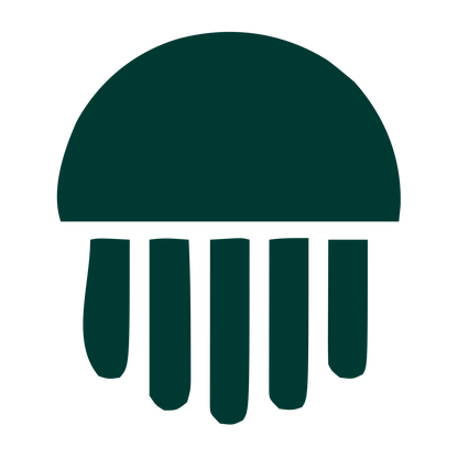 Jellyfish Bold Silhouette Logo #003932