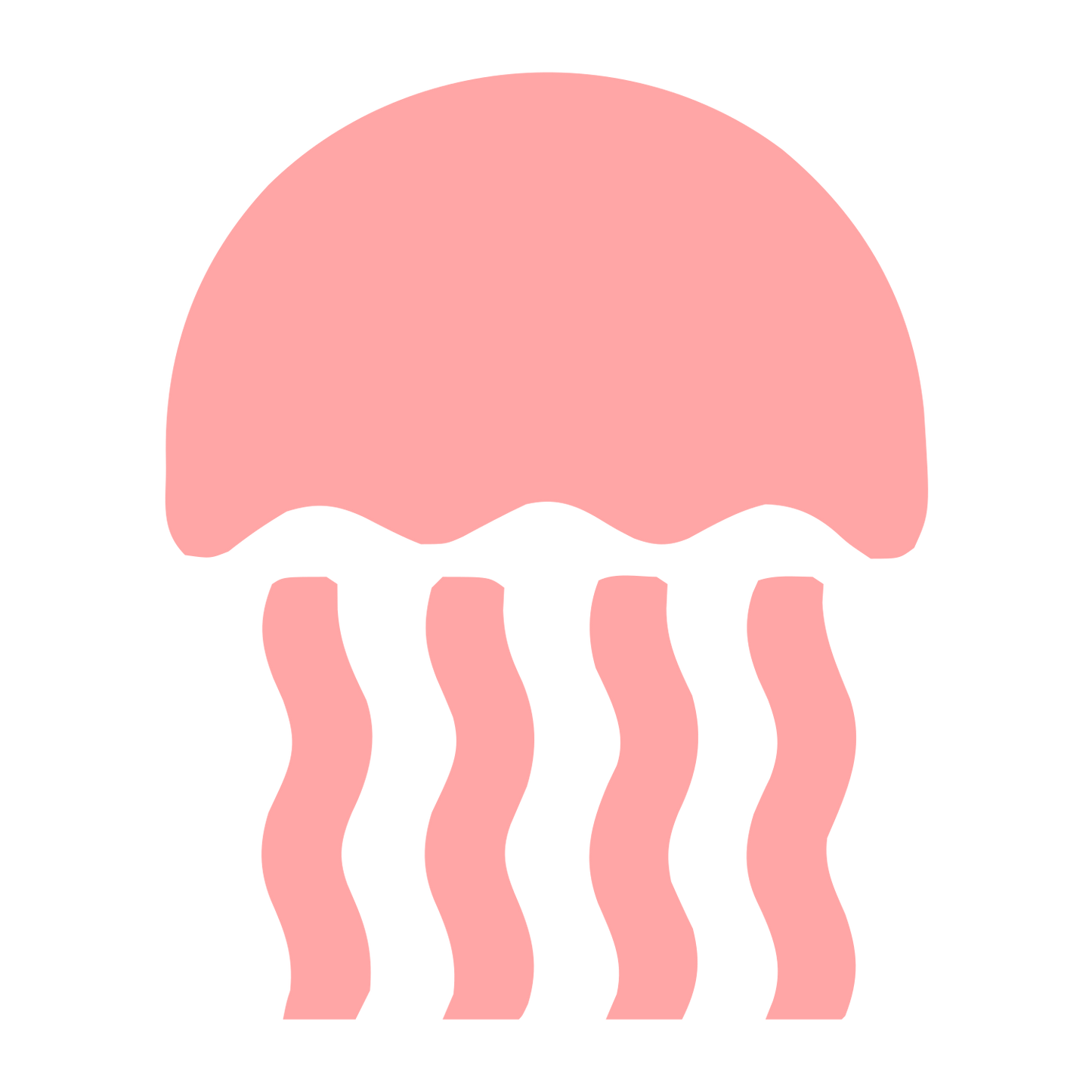 Jellyfish Silhouette Logo #ffa6a6