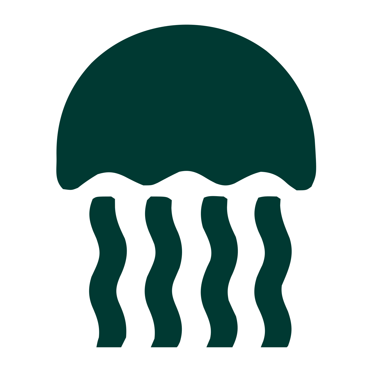Jellyfish Silhouette Logo #003932