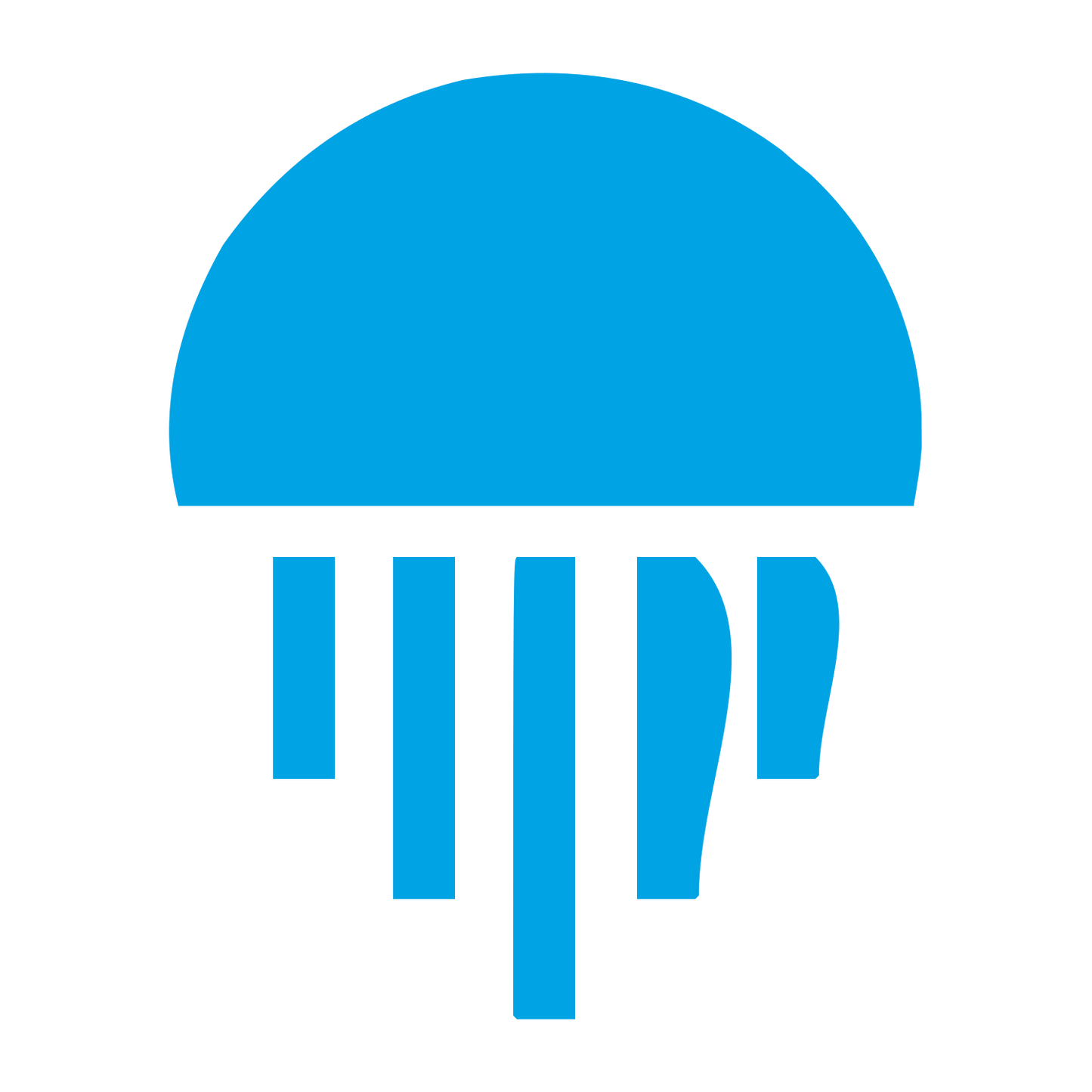 Swiss Style Jellyfish Logo #00a3e4