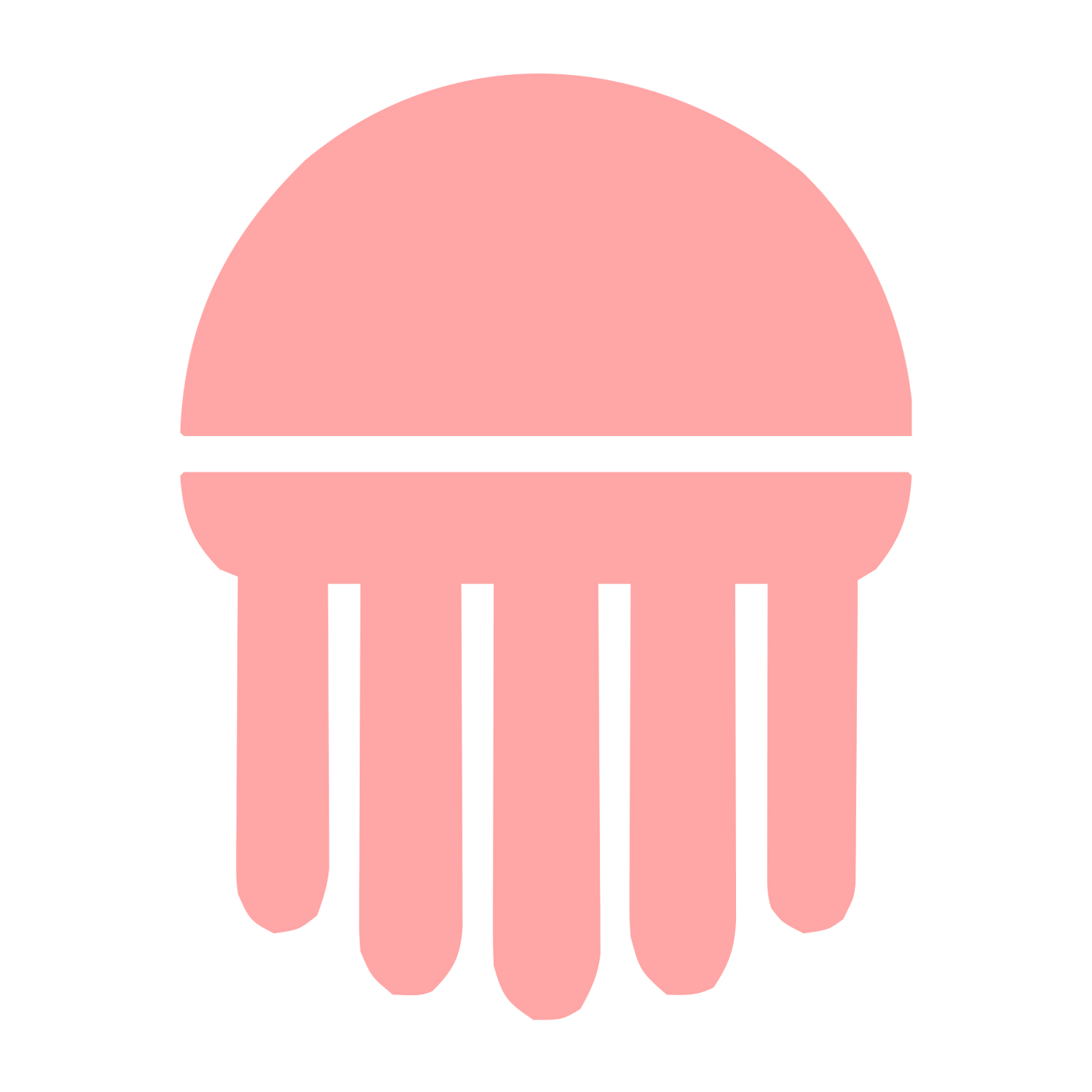 Solid Jellyfish Logo #ffa6a6