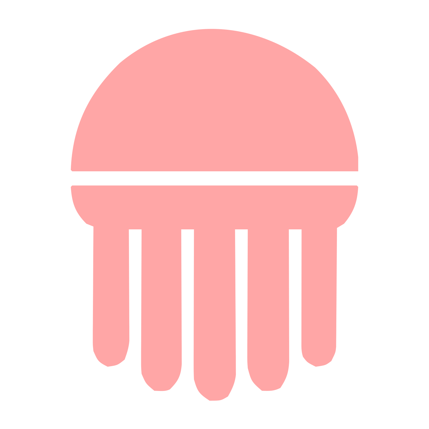 Solid Jellyfish Logo #ffa6a6