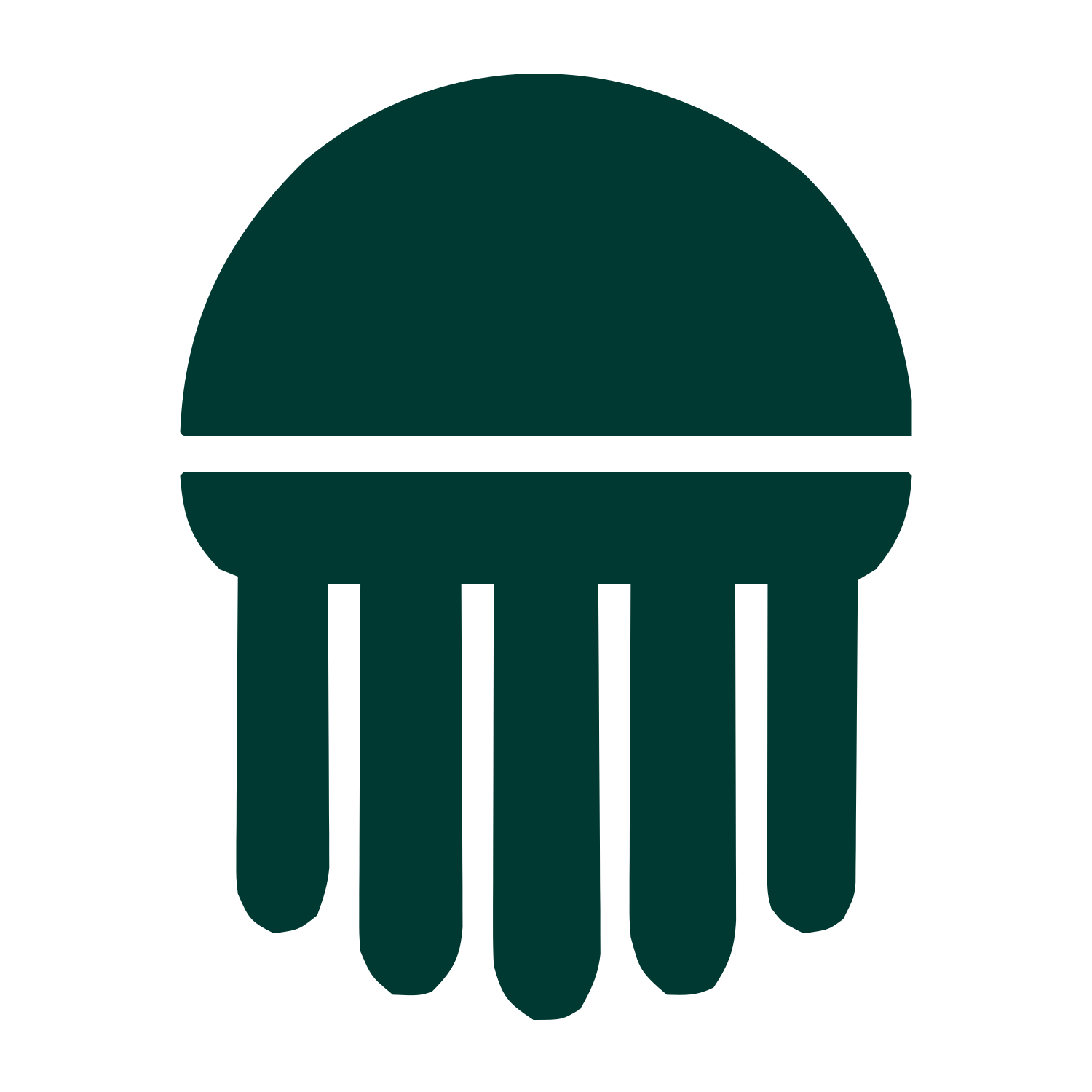 Solid Jellyfish Logo #003932