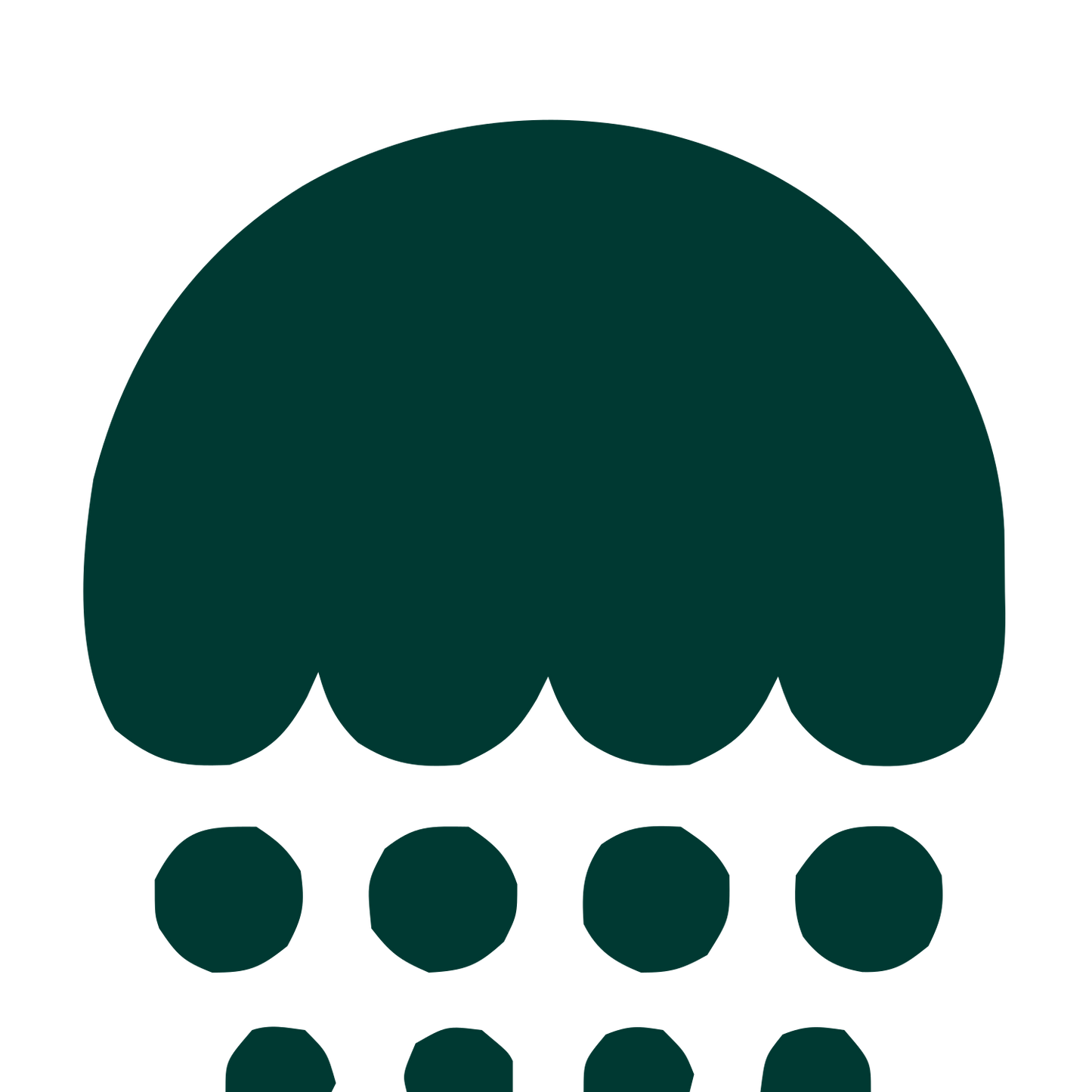 Jellyfish Dot Pattern Logo #003932