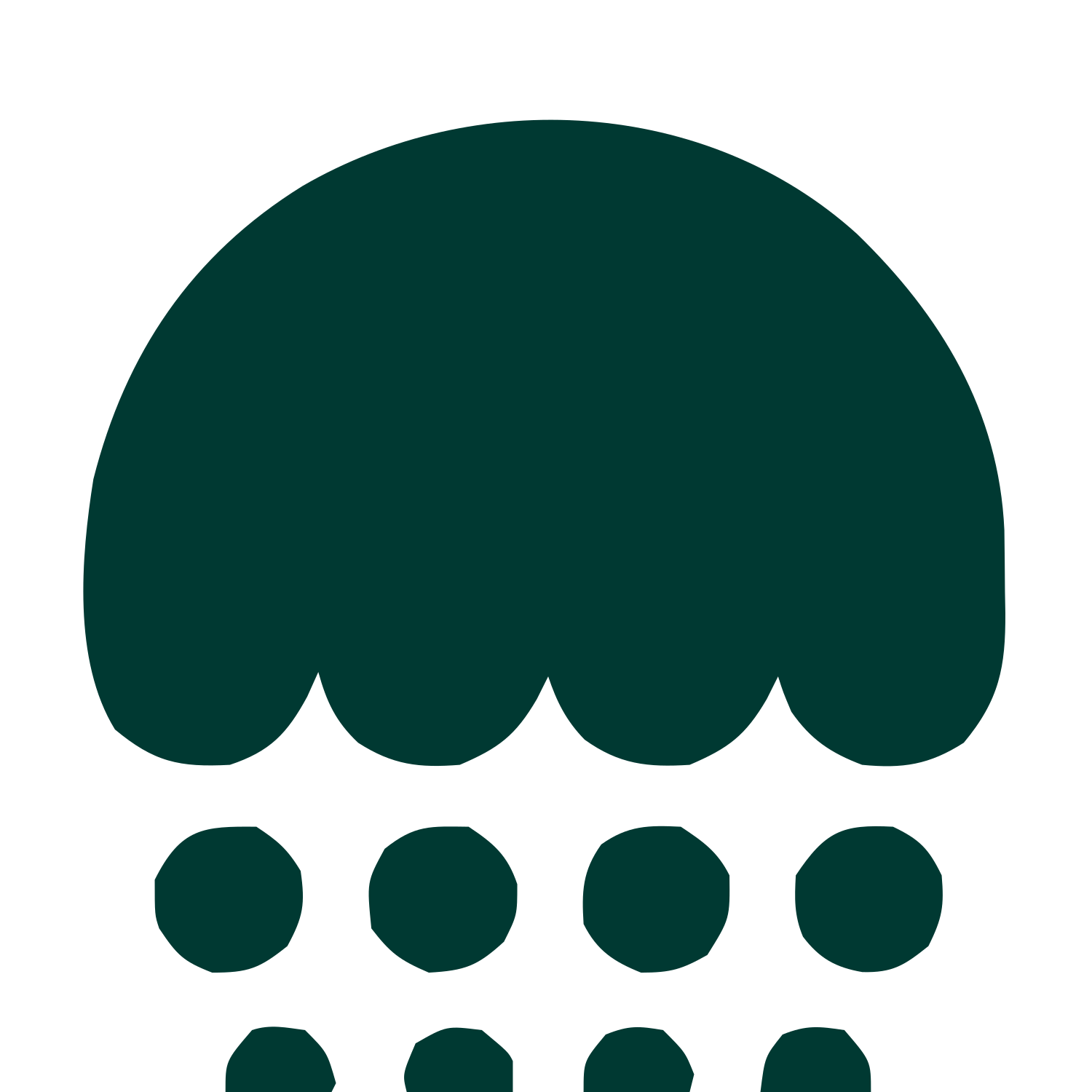 Jellyfish Dot Pattern Logo #003932