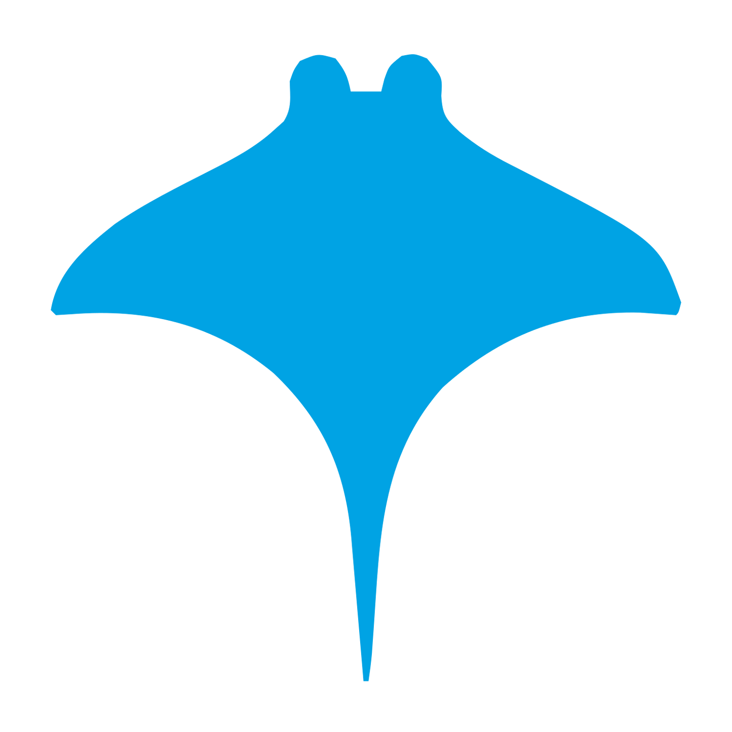 Manta Ray Silhouette Logo #00a3e4