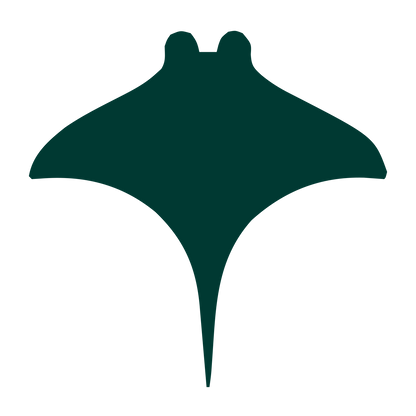 Manta Ray Silhouette Logo #003932