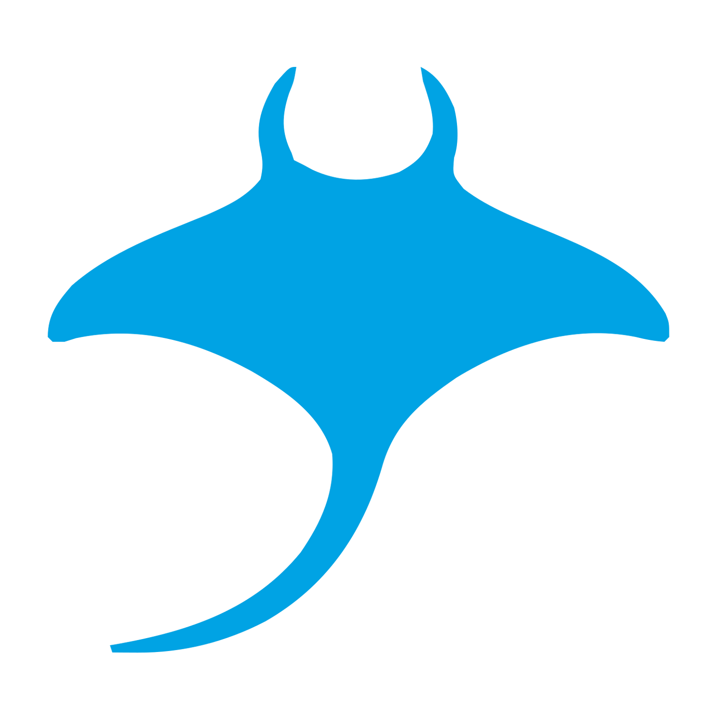 Manta Ray Pictogram Logo #00a3e4