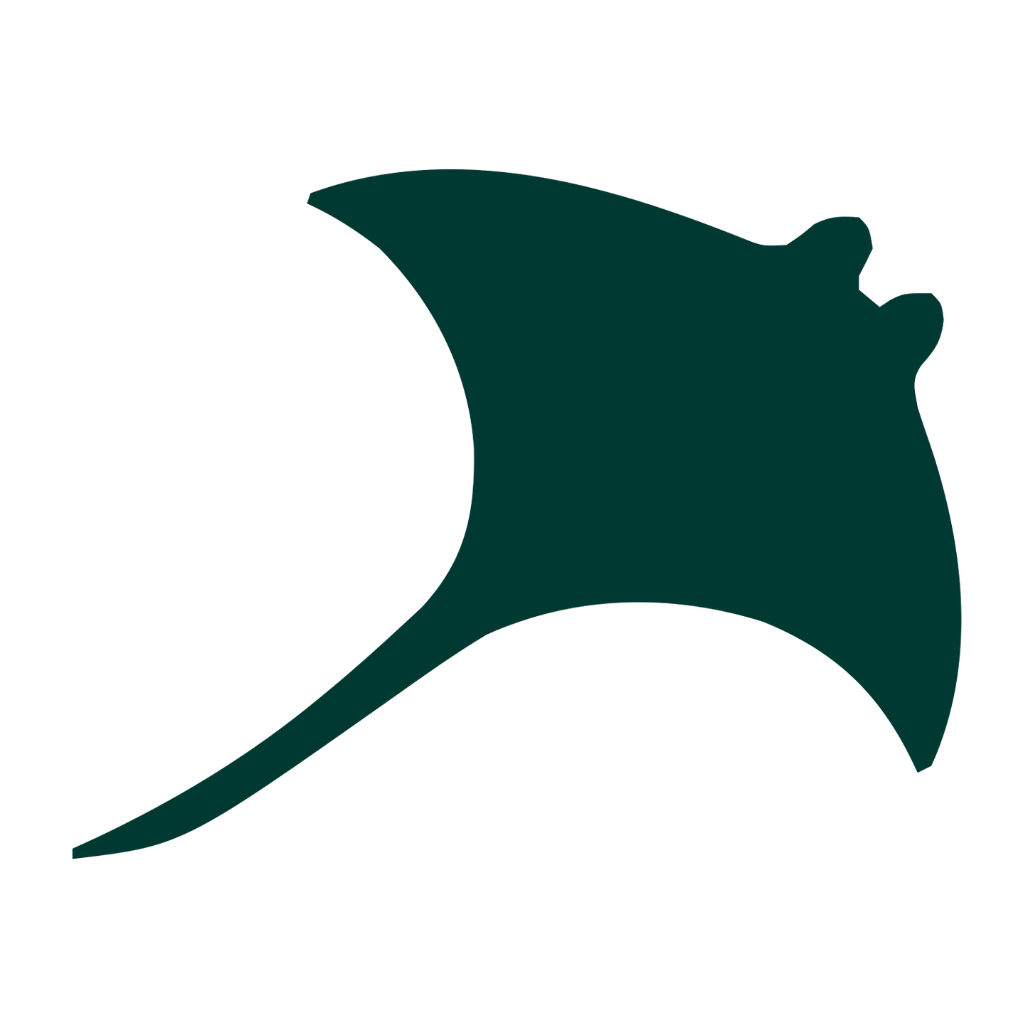 Manta Ray Pictogram Logo #003932