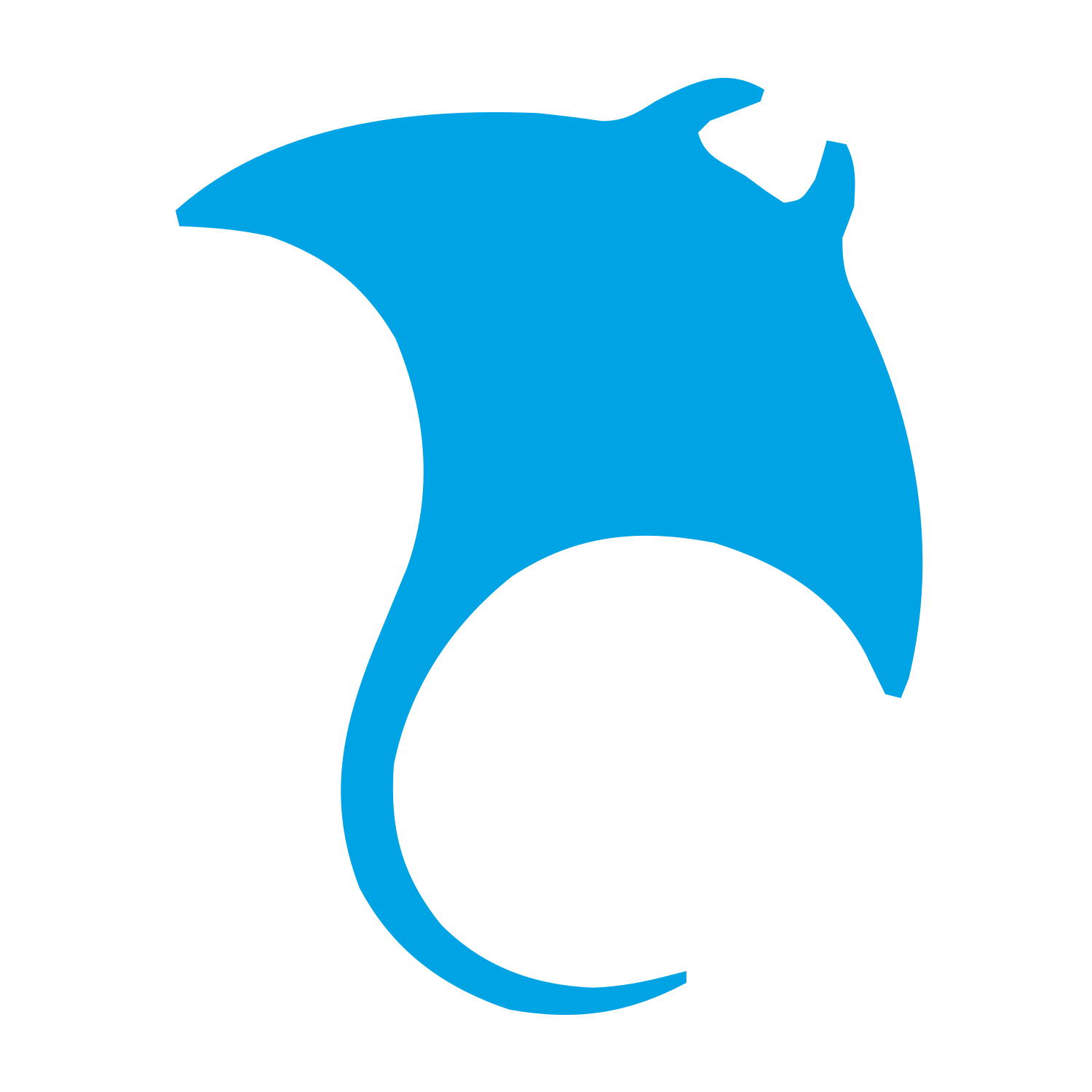 Manta Ray Pictogram Logo #00a3e4