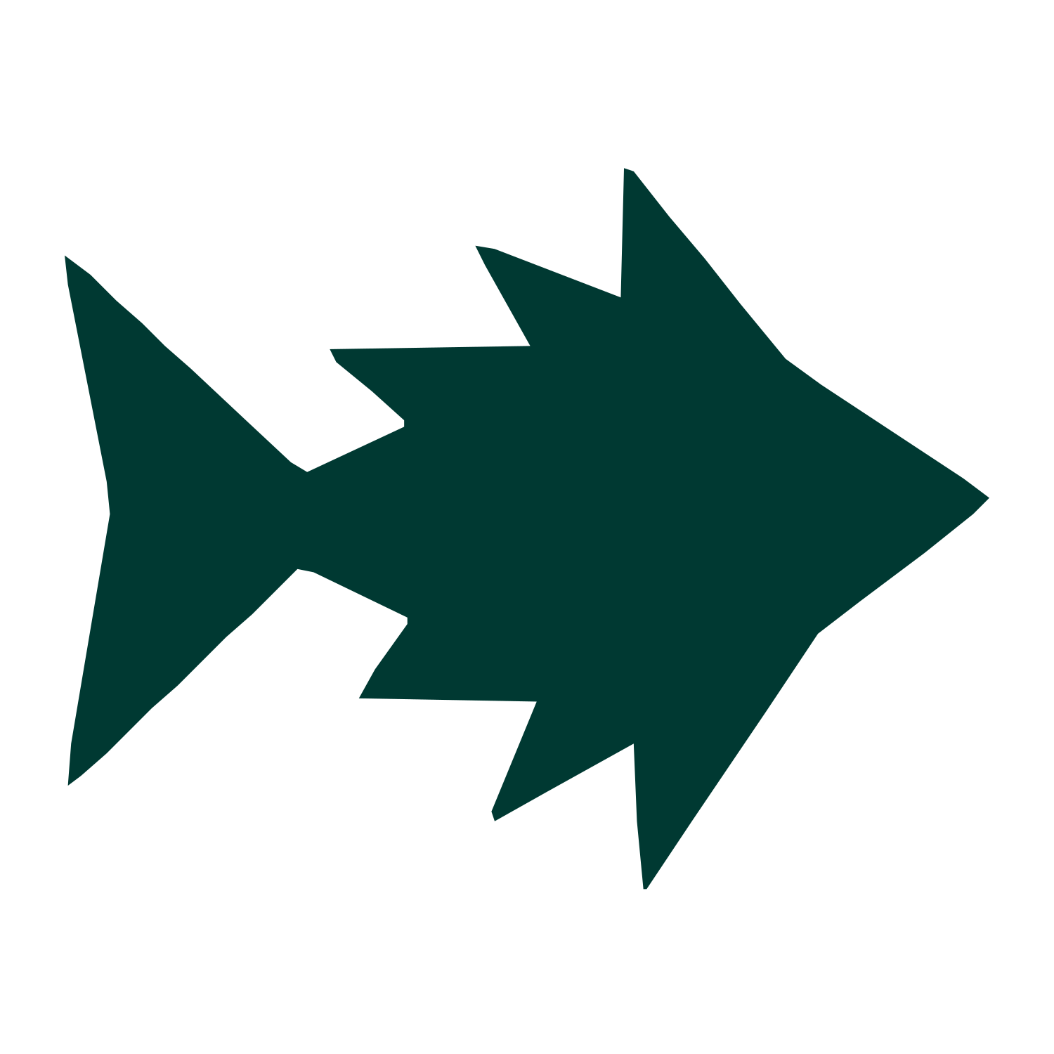 Pufferfish Spike Logo #003932