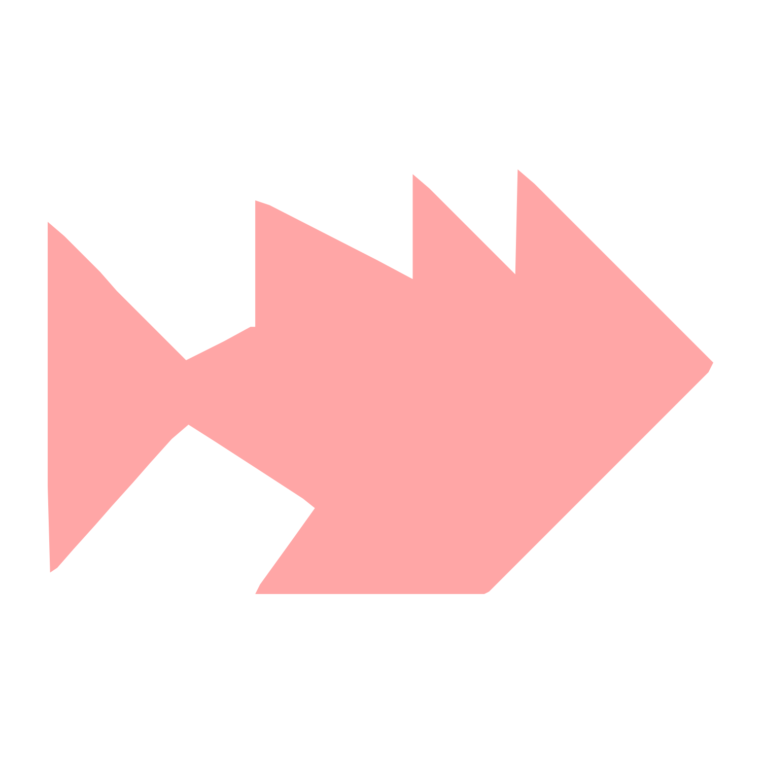 Pufferfish Arrow Logo #ffa6a6
