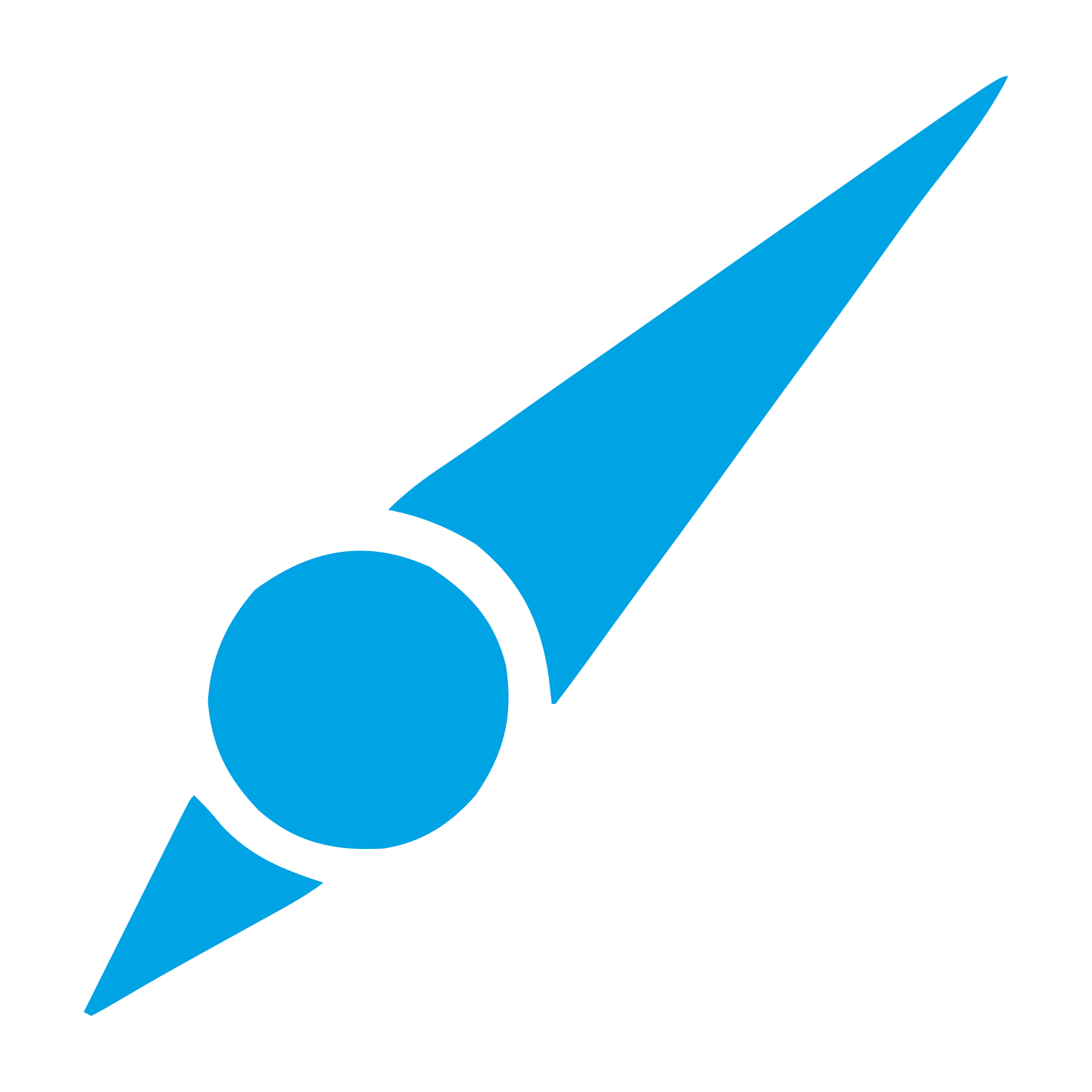 Compass Needle Comet Logo #00a3e4