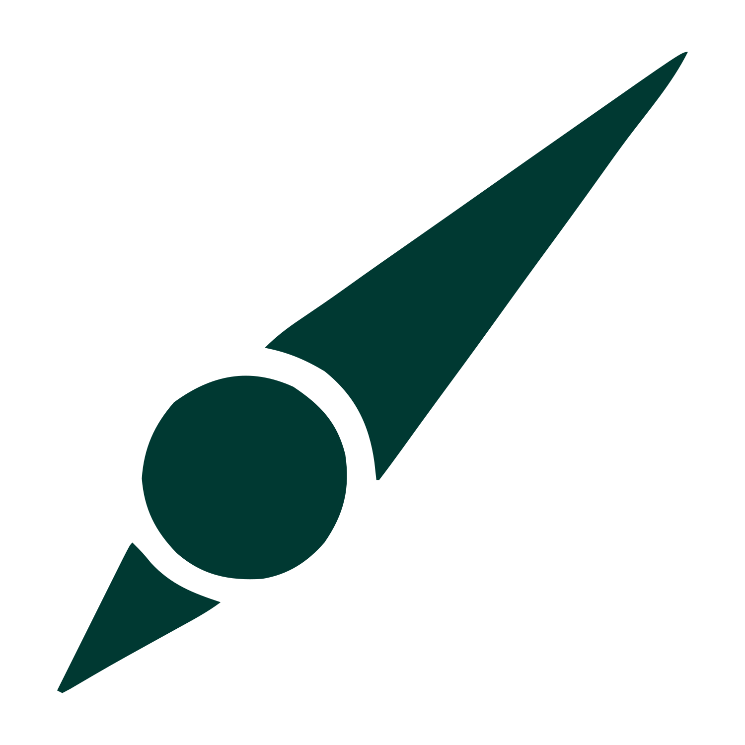 Compass Needle Comet Logo #003932