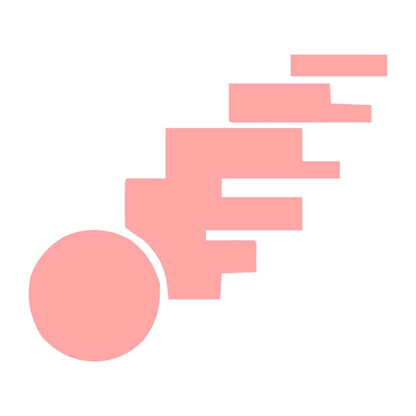 Bold Geometric Comet Logo #ffa6a6