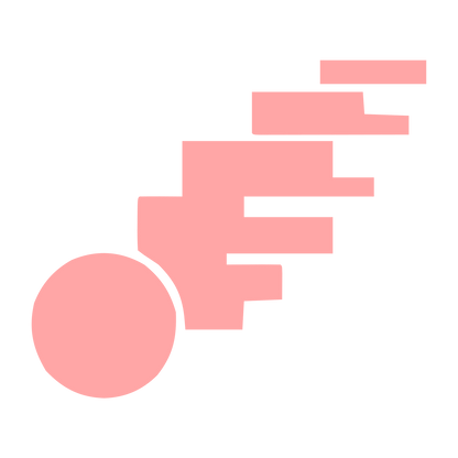 Bold Geometric Comet Logo #ffa6a6