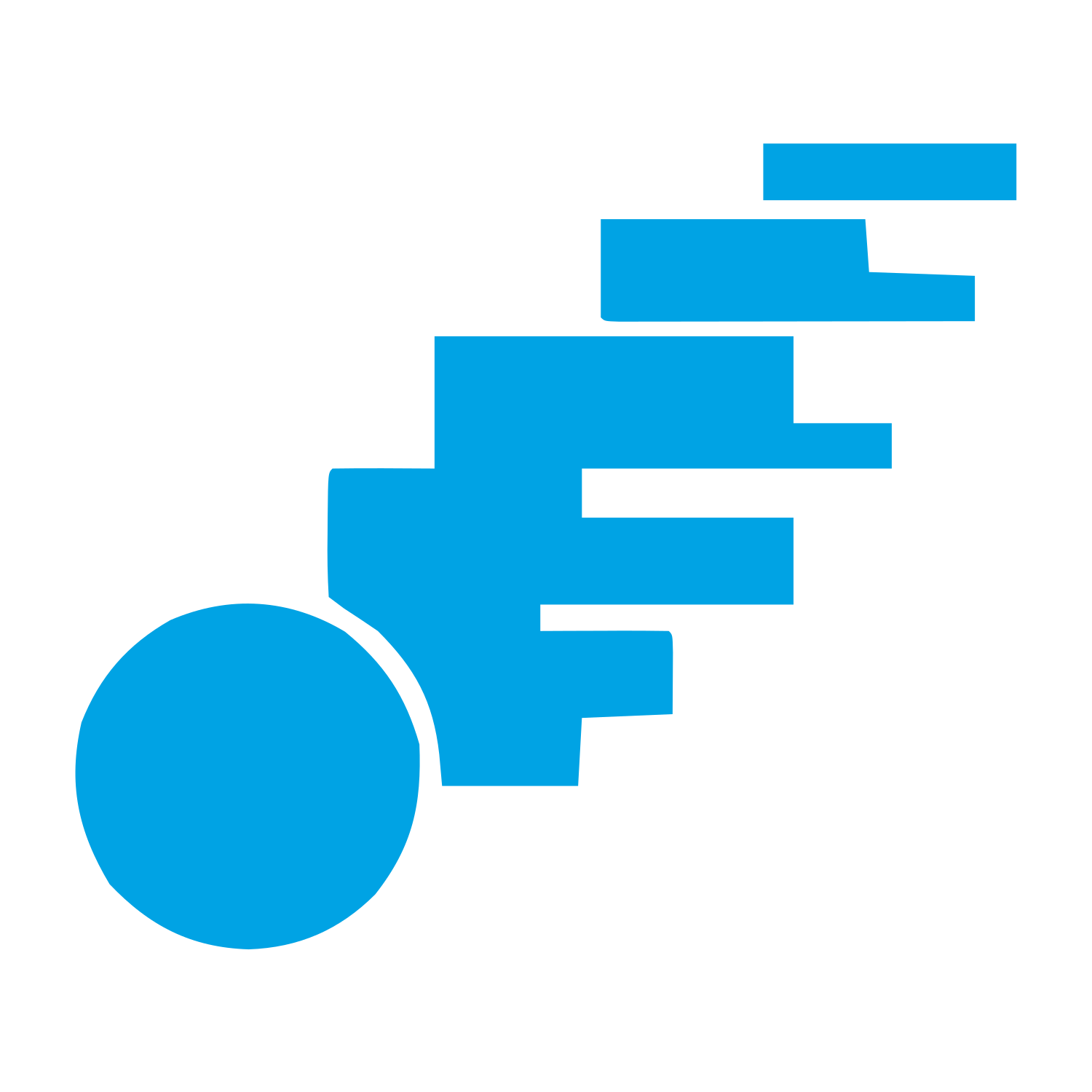 Bold Geometric Comet Logo #00a3e4