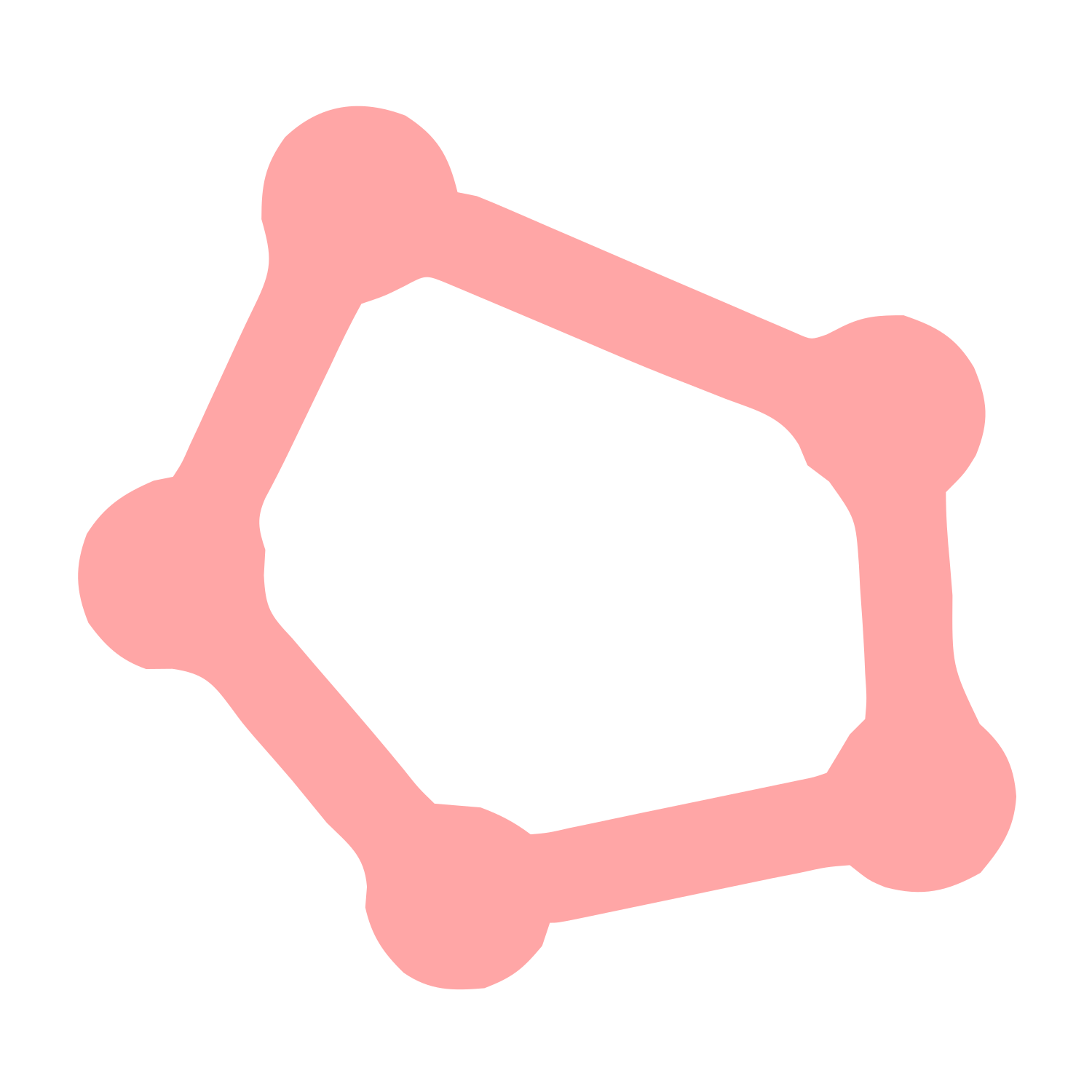 Pentagon Node Connection Logo #ffa6a6