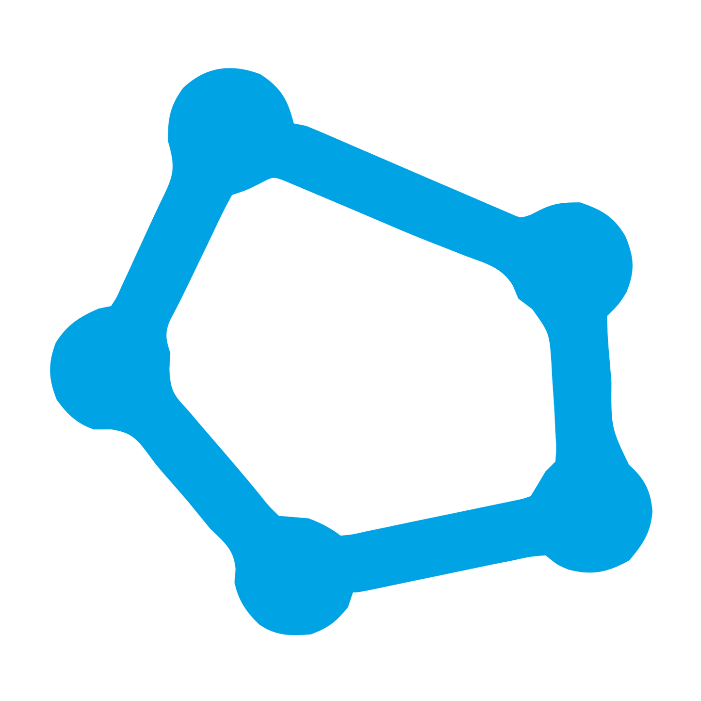 Pentagon Node Connection Logo #00a3e4