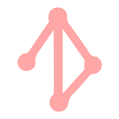 Monoline Constellation Node Logo #ffa6a6