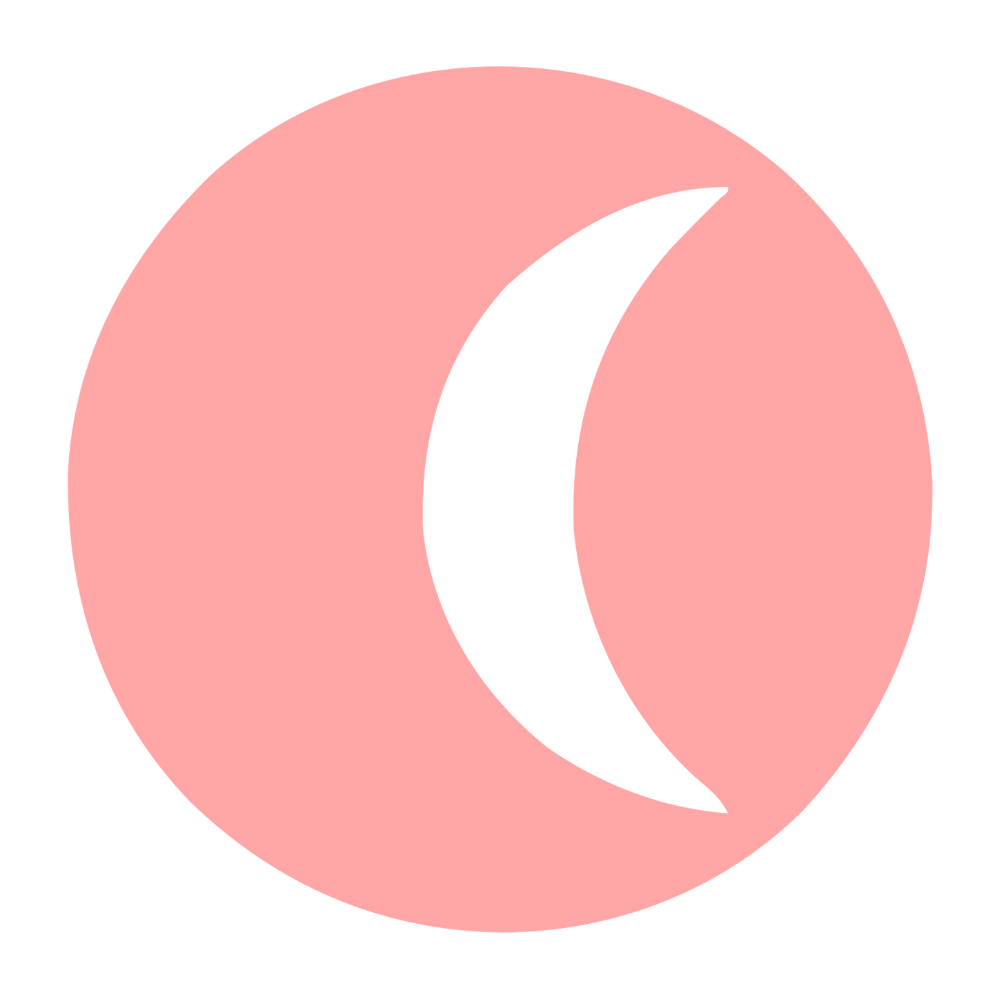 Crescent Moon Negative Space Logo #ffa6a6