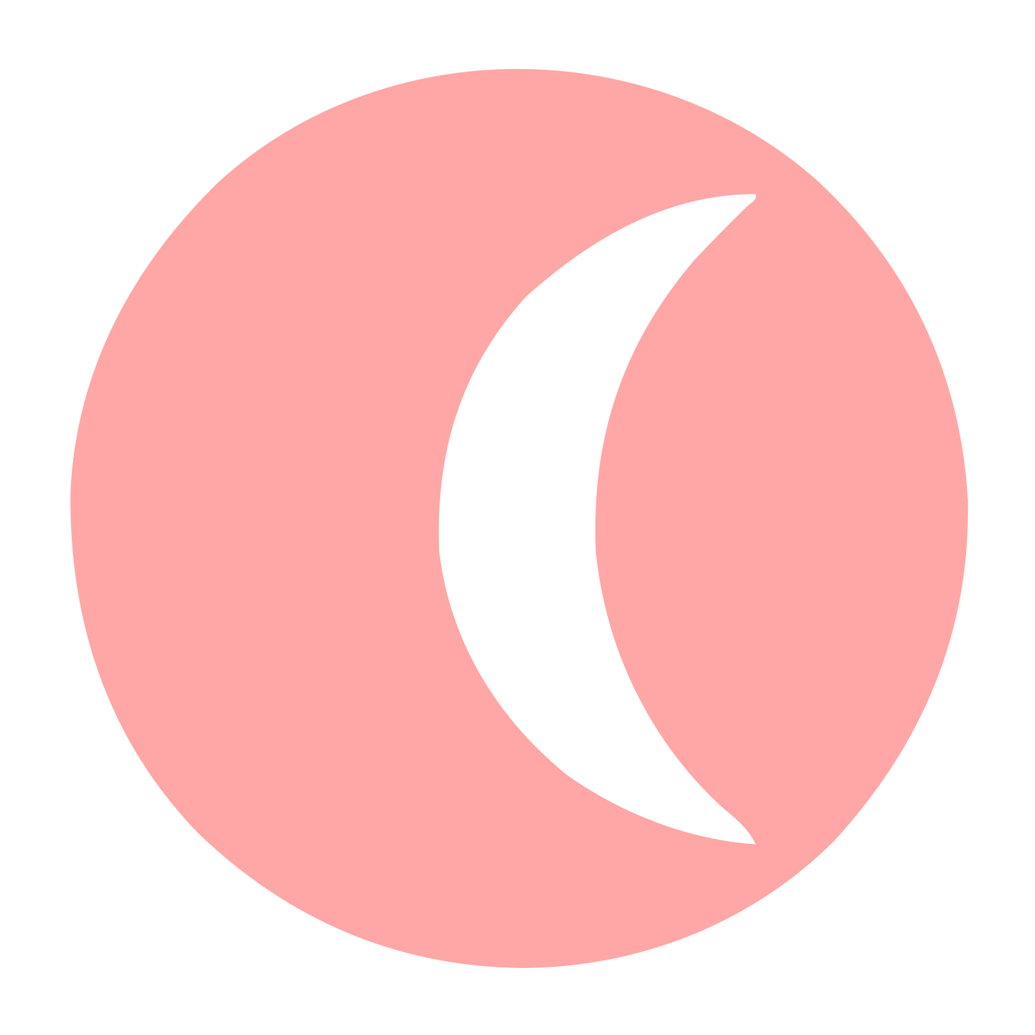 Crescent Moon Negative Space Logo #ffa6a6