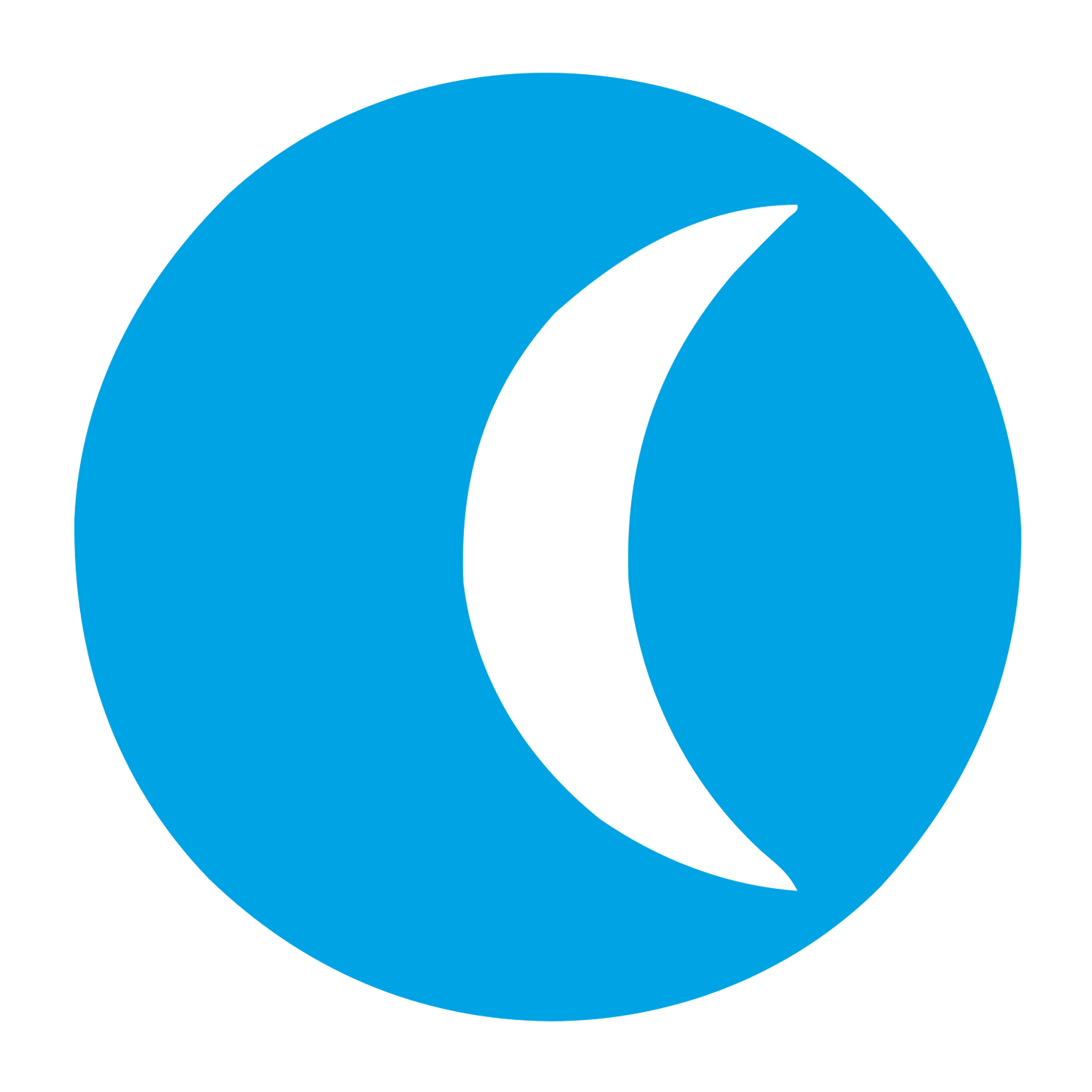 Crescent Moon Negative Space Logo #00a3e4