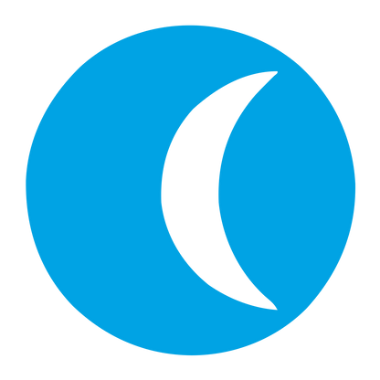 Crescent Moon Negative Space Logo #00a3e4
