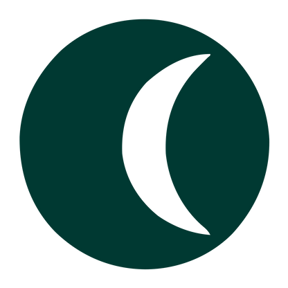 Crescent Moon Negative Space Logo #003932