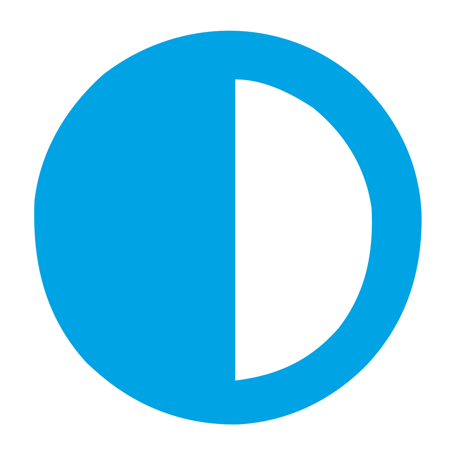 Half Moon Negative Space Logo #00a3e4