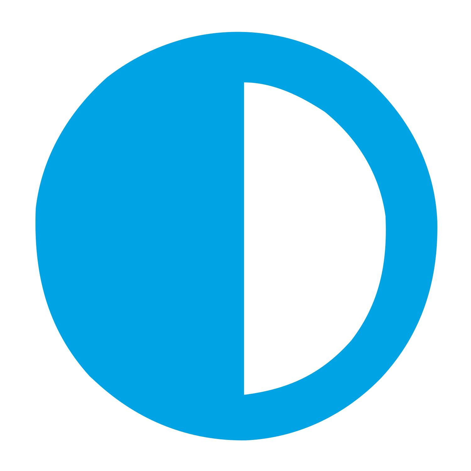 Half Moon Negative Space Logo #00a3e4