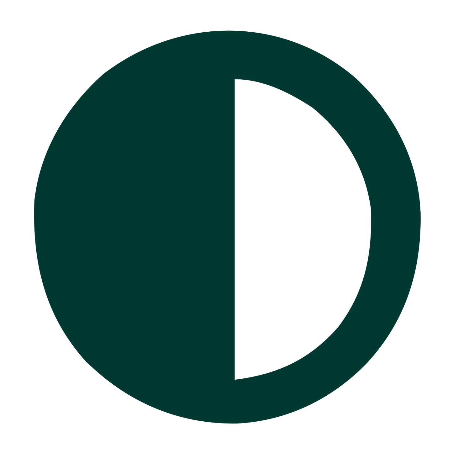 Half Moon Negative Space Logo #003932
